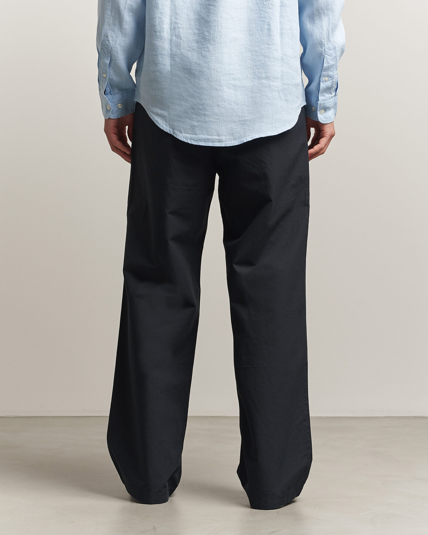 Herr | Byxor | Samsøe Samsøe | Valentin Cotton/Linen Pleated Trousers Black