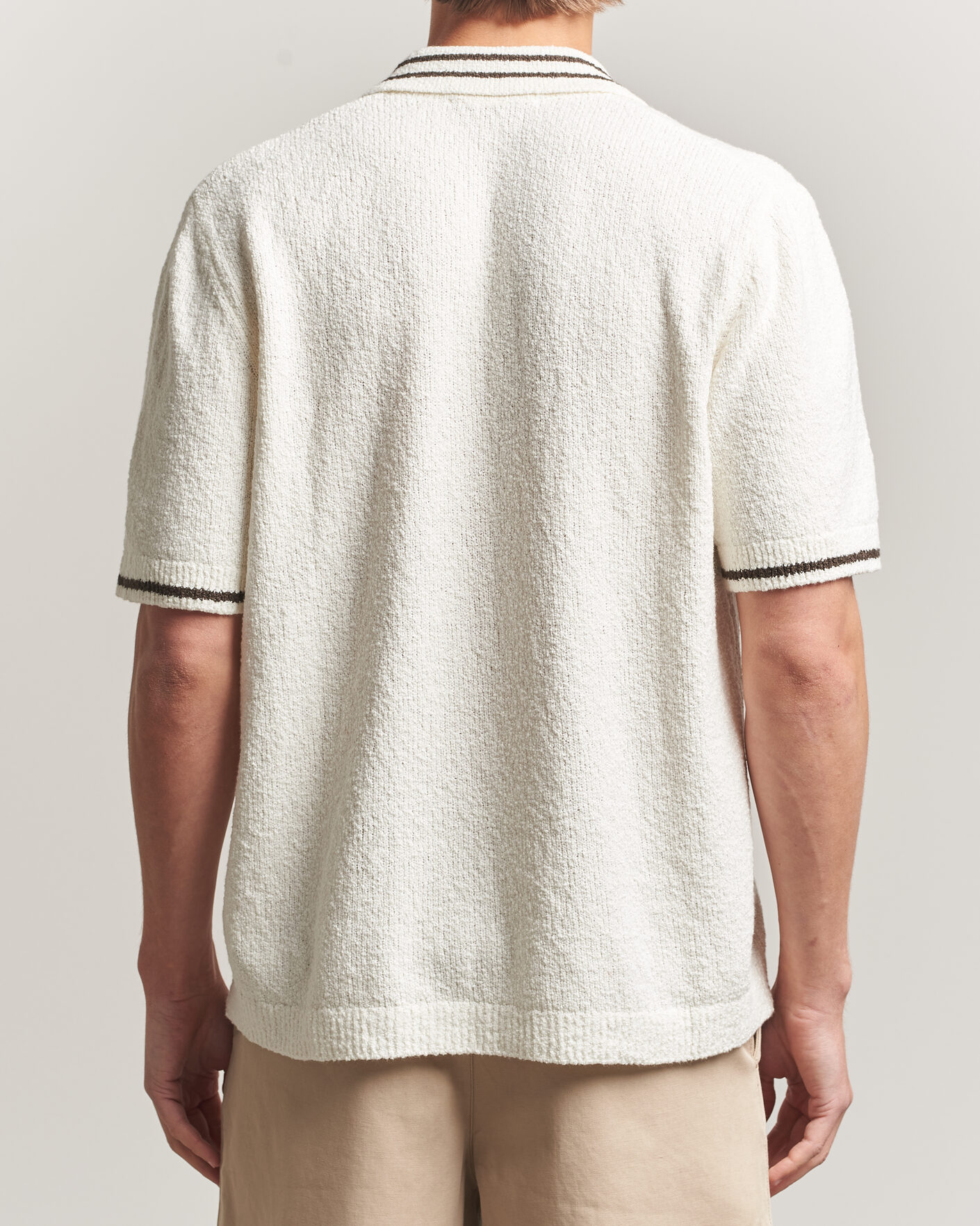 Herr | Skjortor | Samsøe Samsøe | Pedro Knitted Short Sleeve Shirt Clear Cream