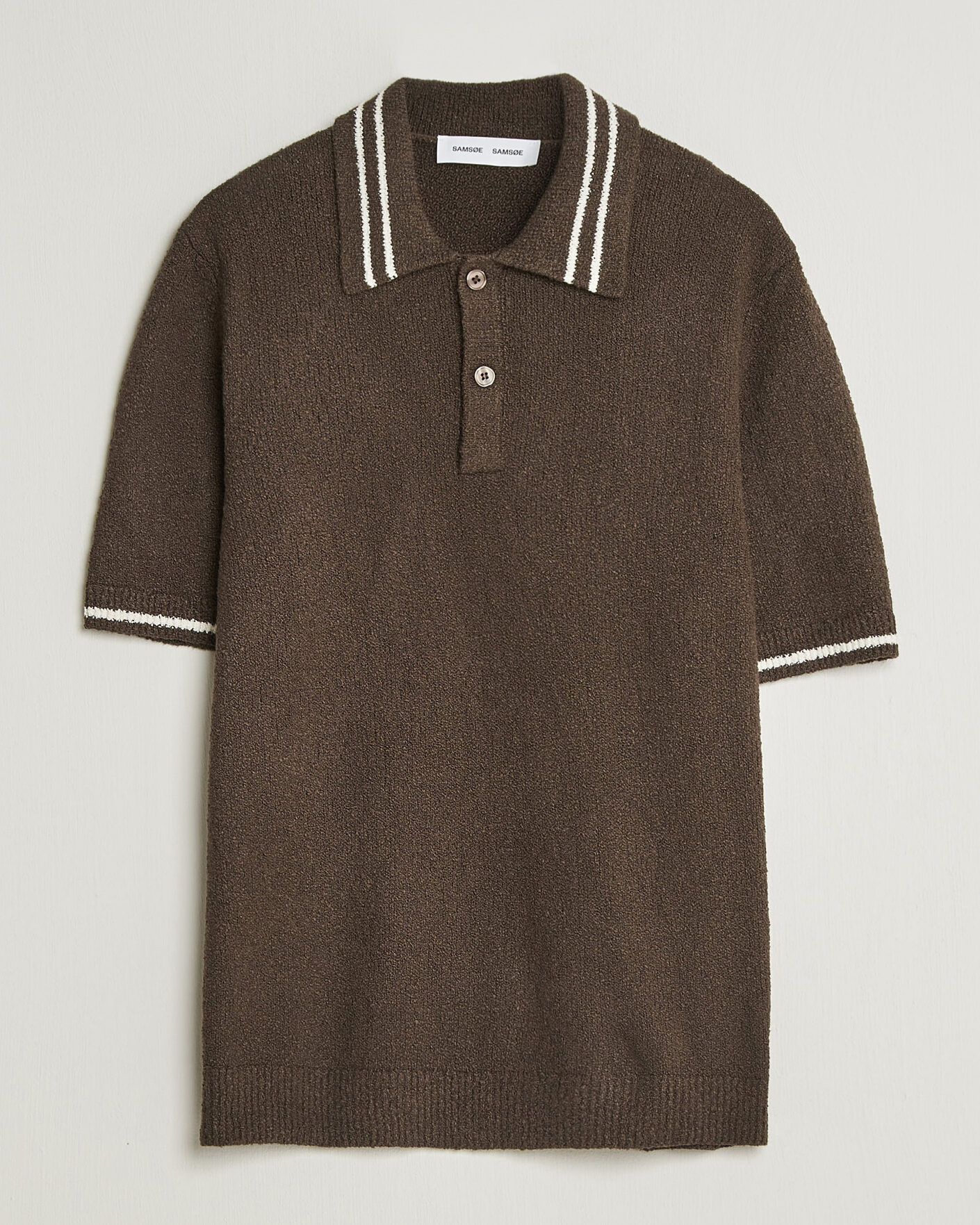 Herr | Pikéer | Samsøe Samsøe | Pedro Knitted Polo Turkish Coffee