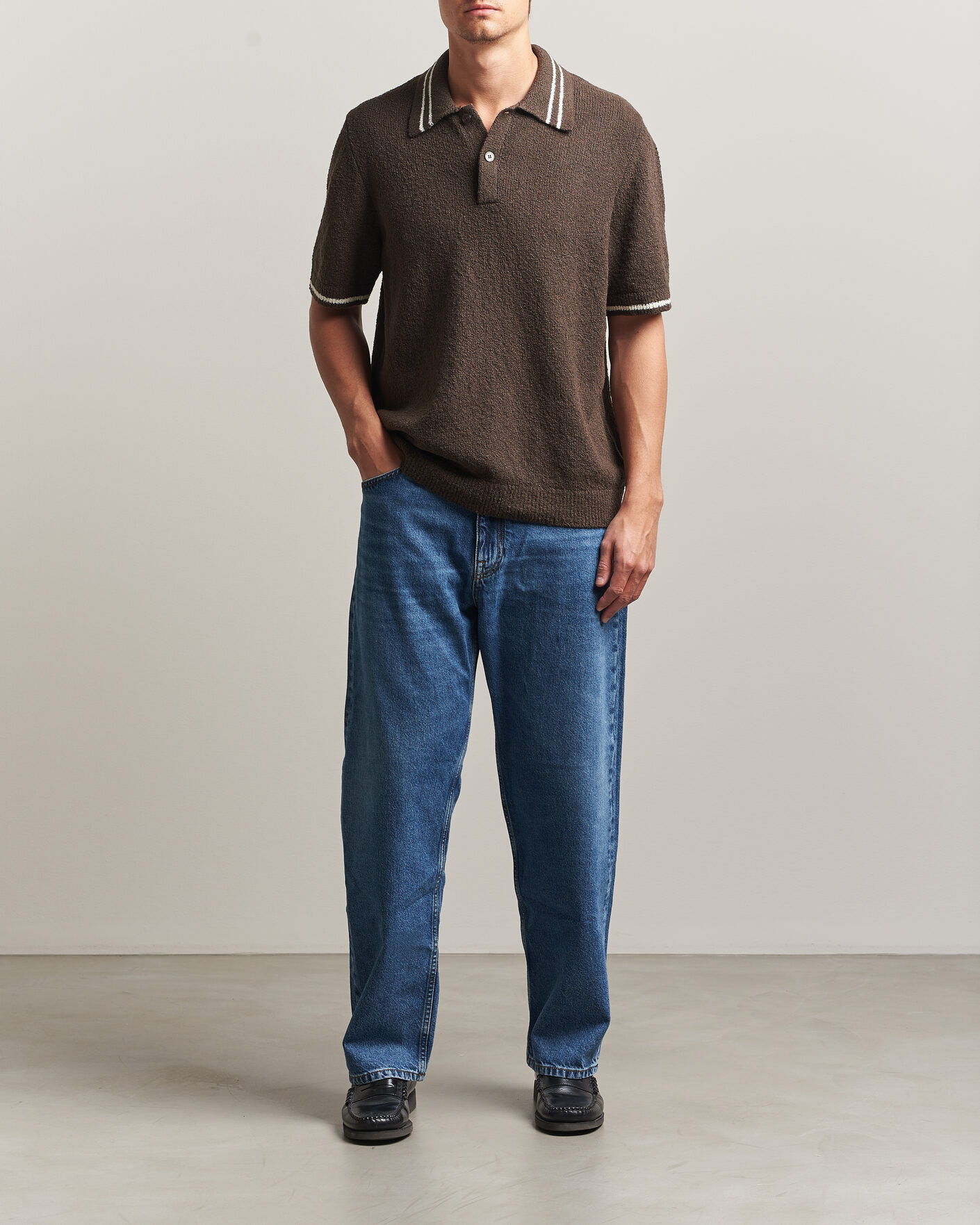 Herr | Pikéer | Samsøe Samsøe | Pedro Knitted Polo Turkish Coffee