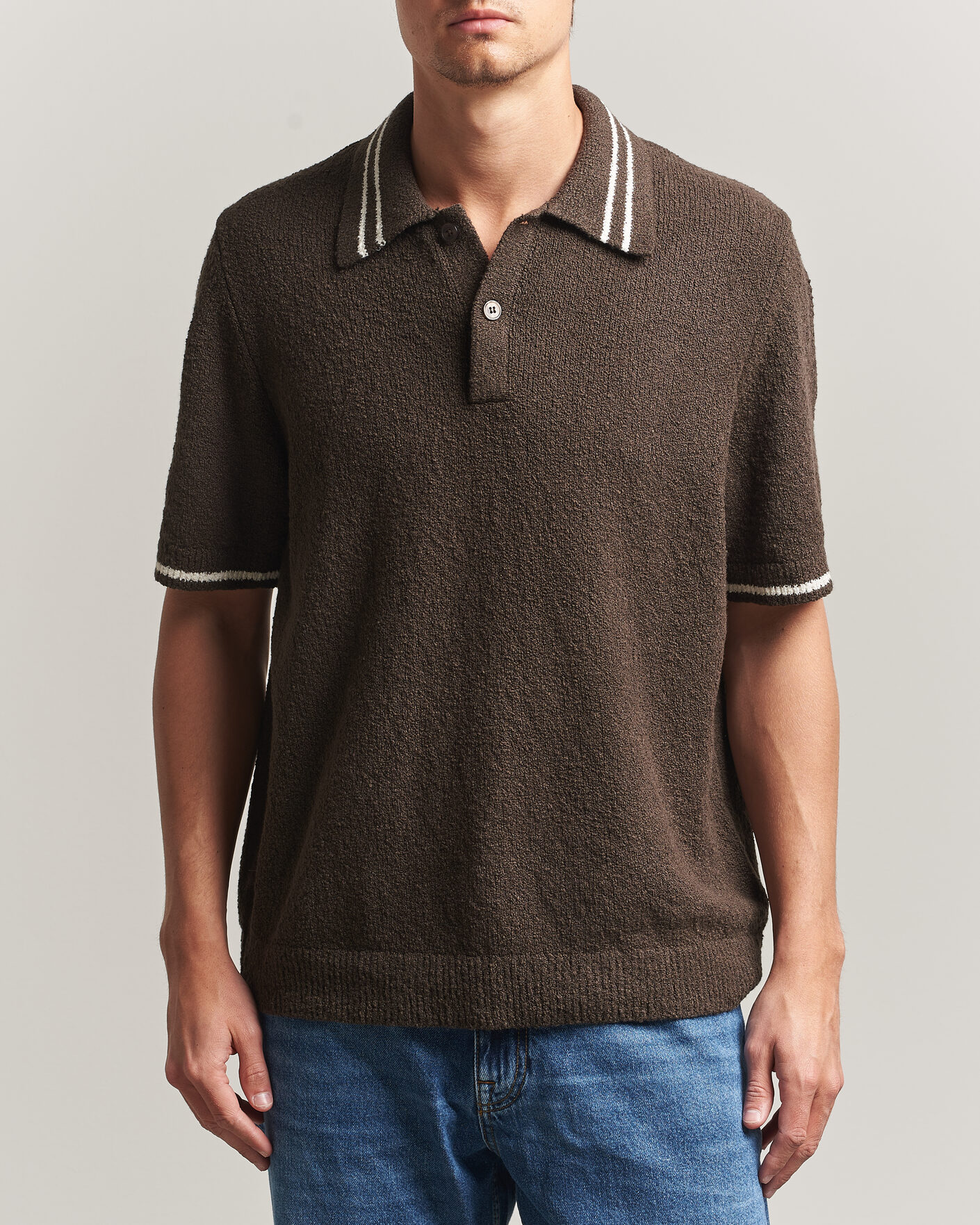 Herr | Pikéer | Samsøe Samsøe | Pedro Knitted Polo Turkish Coffee
