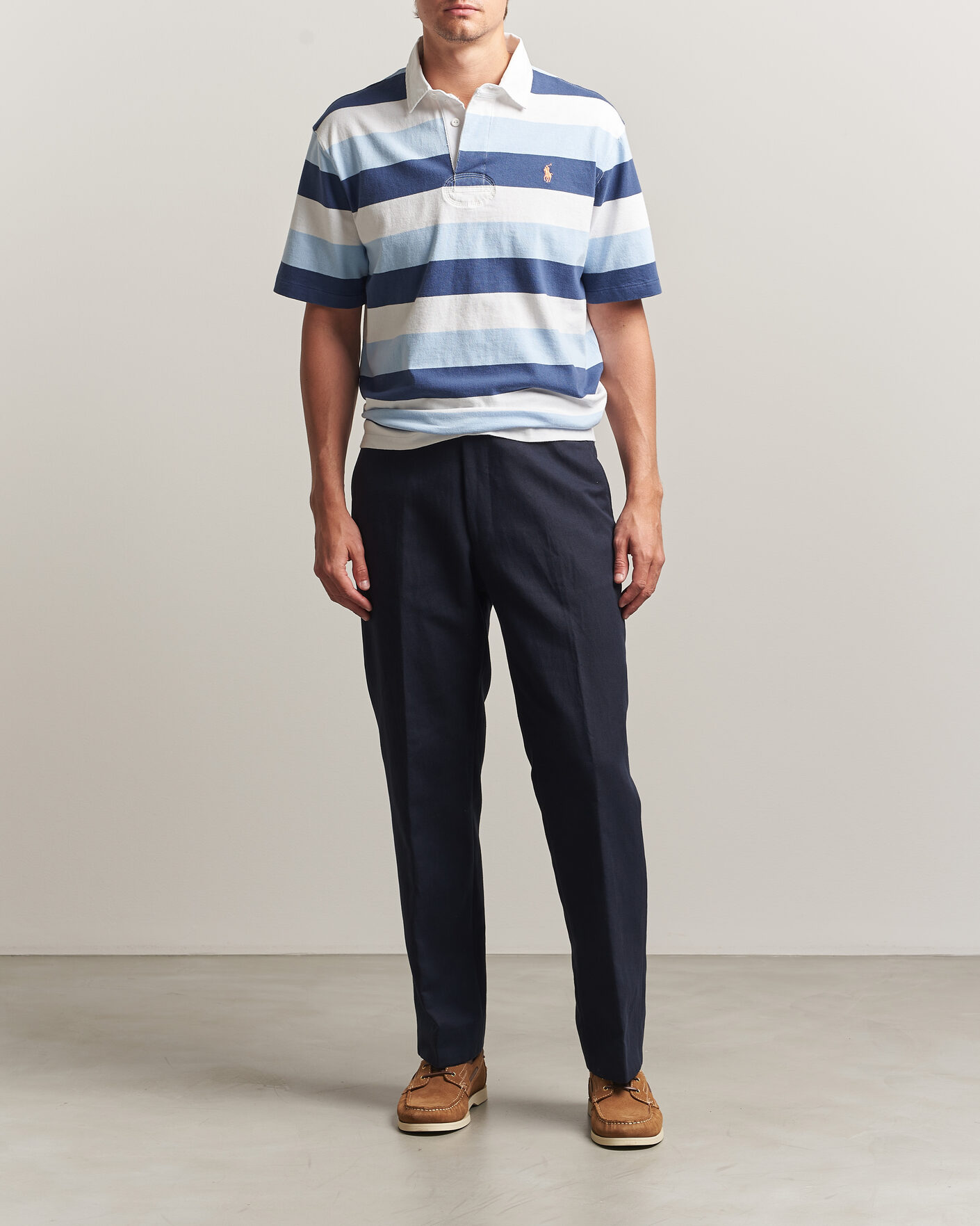 Herr | Pikéer | Polo Ralph Lauren | Block Stripe Polo Office Blue