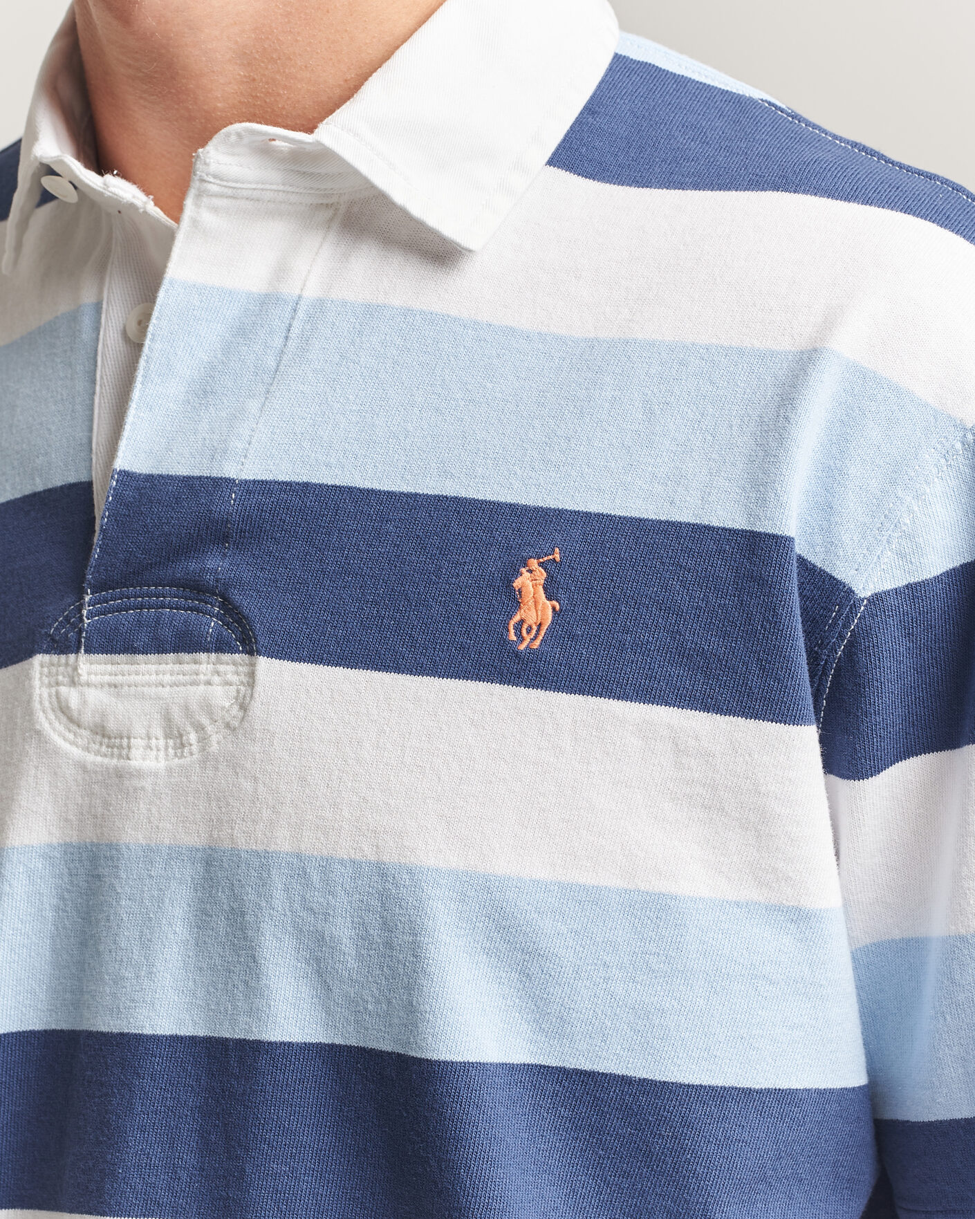 Herr | Pikéer | Polo Ralph Lauren | Block Stripe Polo Office Blue