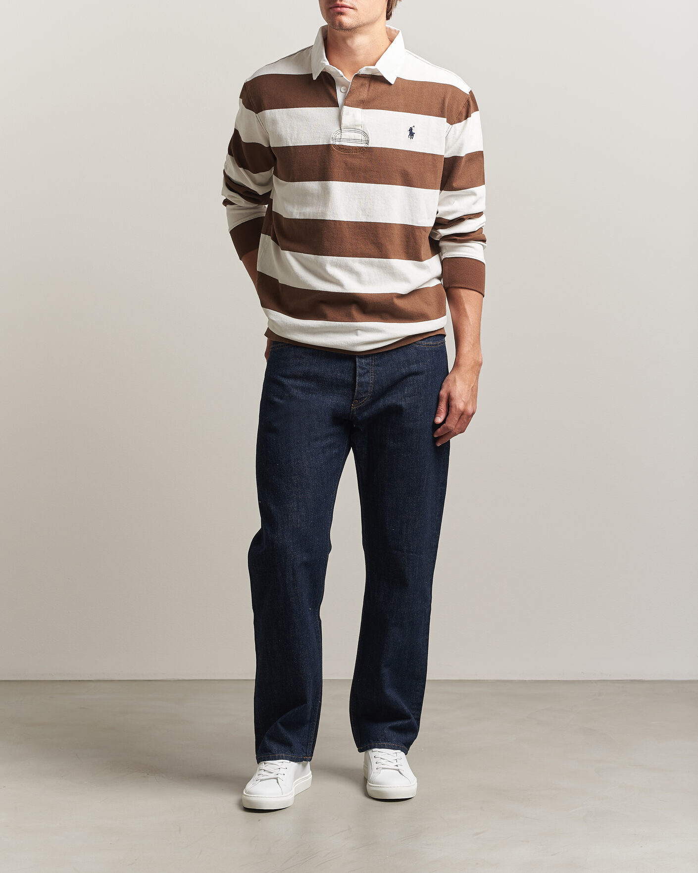 Herr | Tröjor | Polo Ralph Lauren | Block Striped Rugby Pale Russet/Trophy Cream