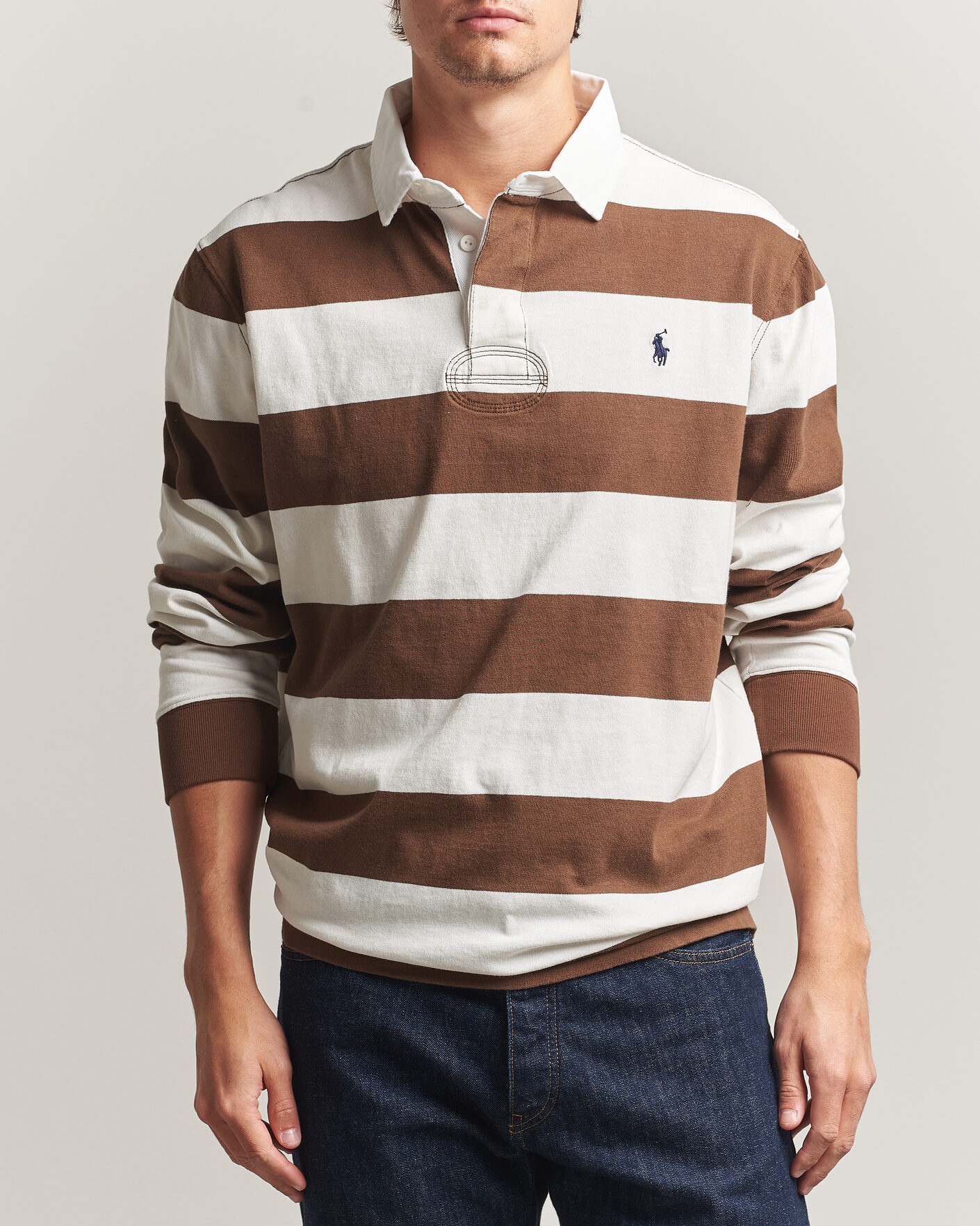 Herr | Tröjor | Polo Ralph Lauren | Block Striped Rugby Pale Russet/Trophy Cream