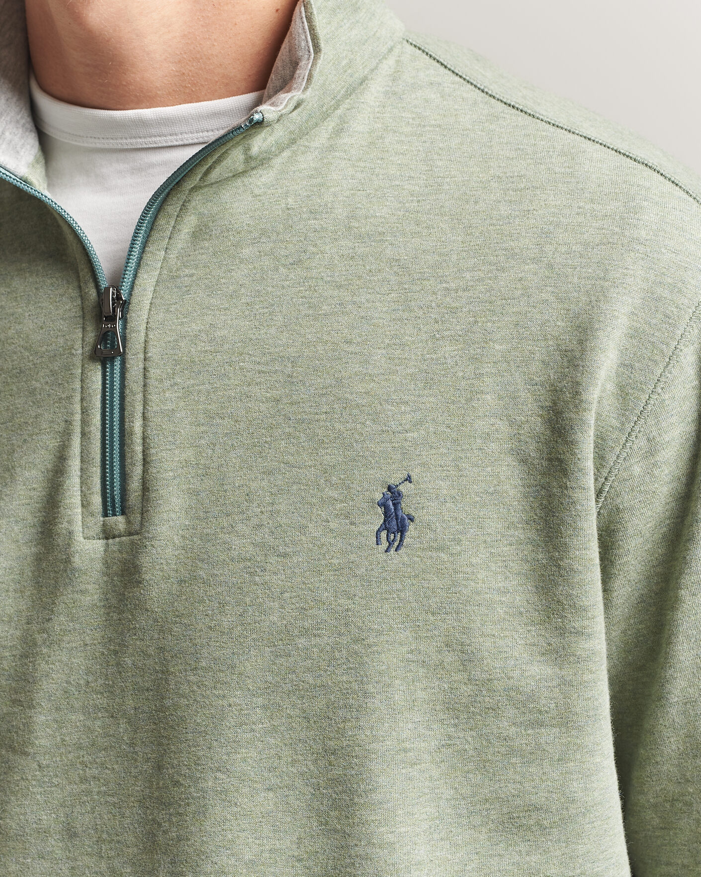 Herr | Tröjor | Polo Ralph Lauren | Double Knit Half Zip Greenery Heather
