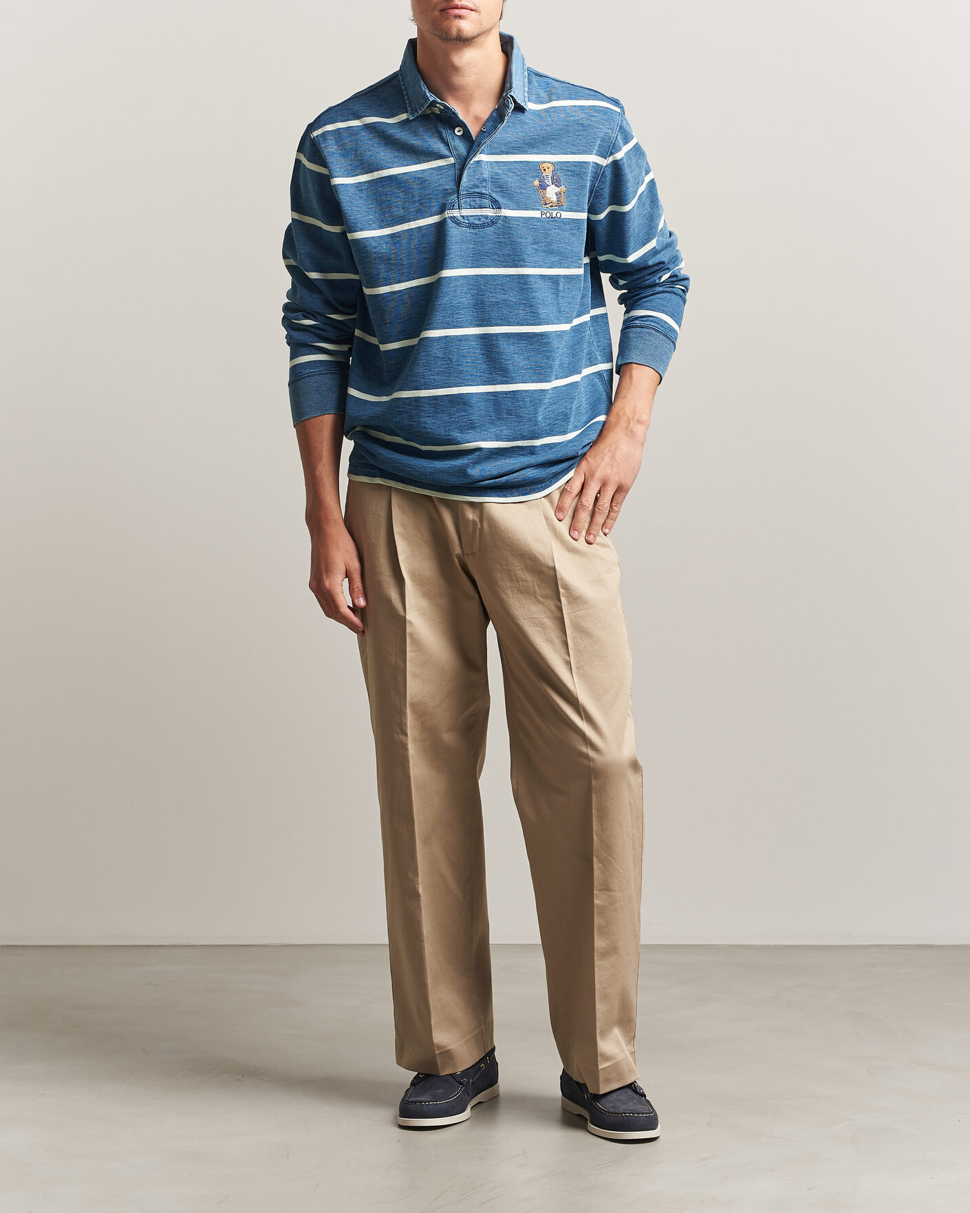 Herr | Tröjor | Polo Ralph Lauren | Striped Indigo Rugby Newport Bear