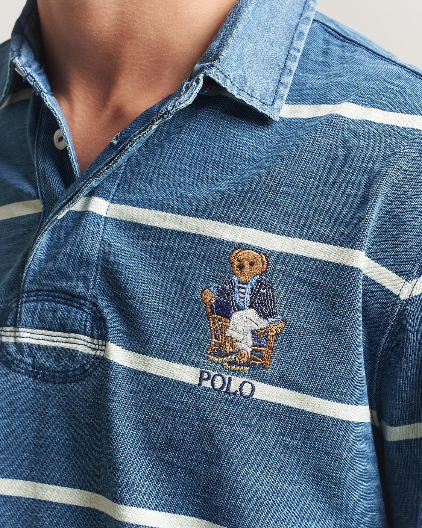 Herr | Tröjor | Polo Ralph Lauren | Striped Indigo Rugby Newport Bear