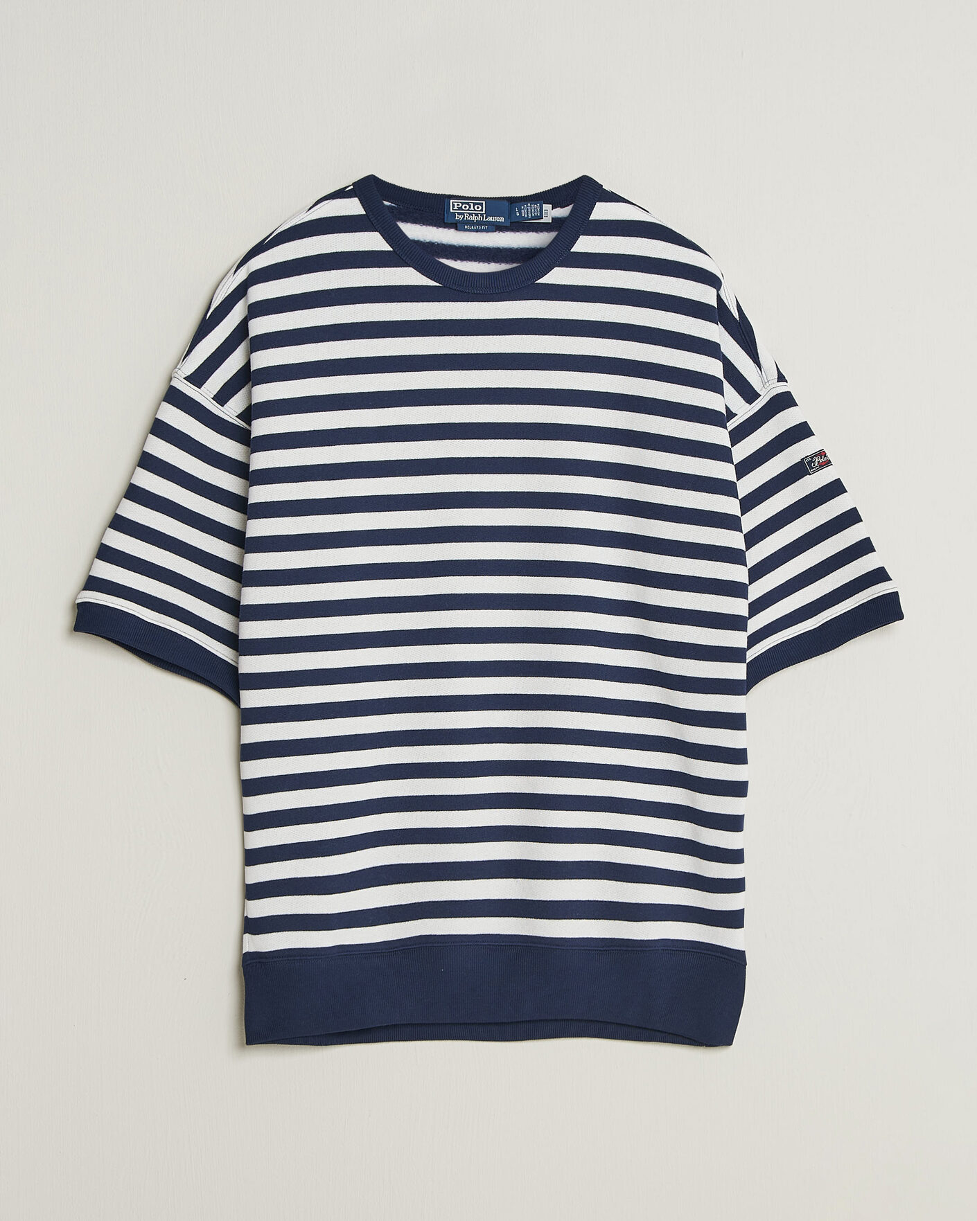 Herr | T-Shirts | Polo Ralph Lauren | Striped Short Sleeve Sweater Newport Navy/White