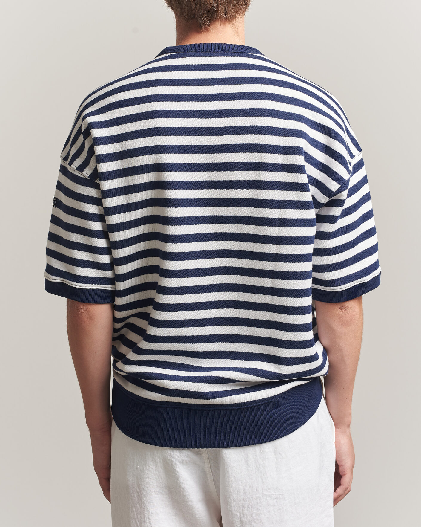 Herr | T-Shirts | Polo Ralph Lauren | Striped Short Sleeve Sweater Newport Navy/White