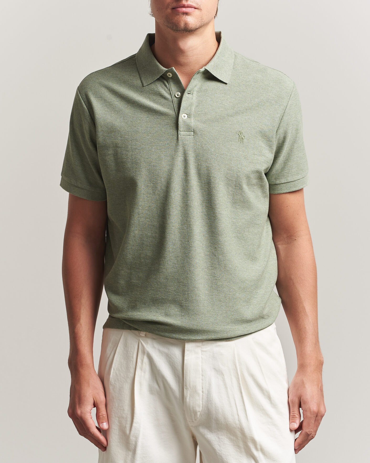 Herr | Pikéer | Polo Ralph Lauren | Honeycomb Texture Polo Greenery Heather