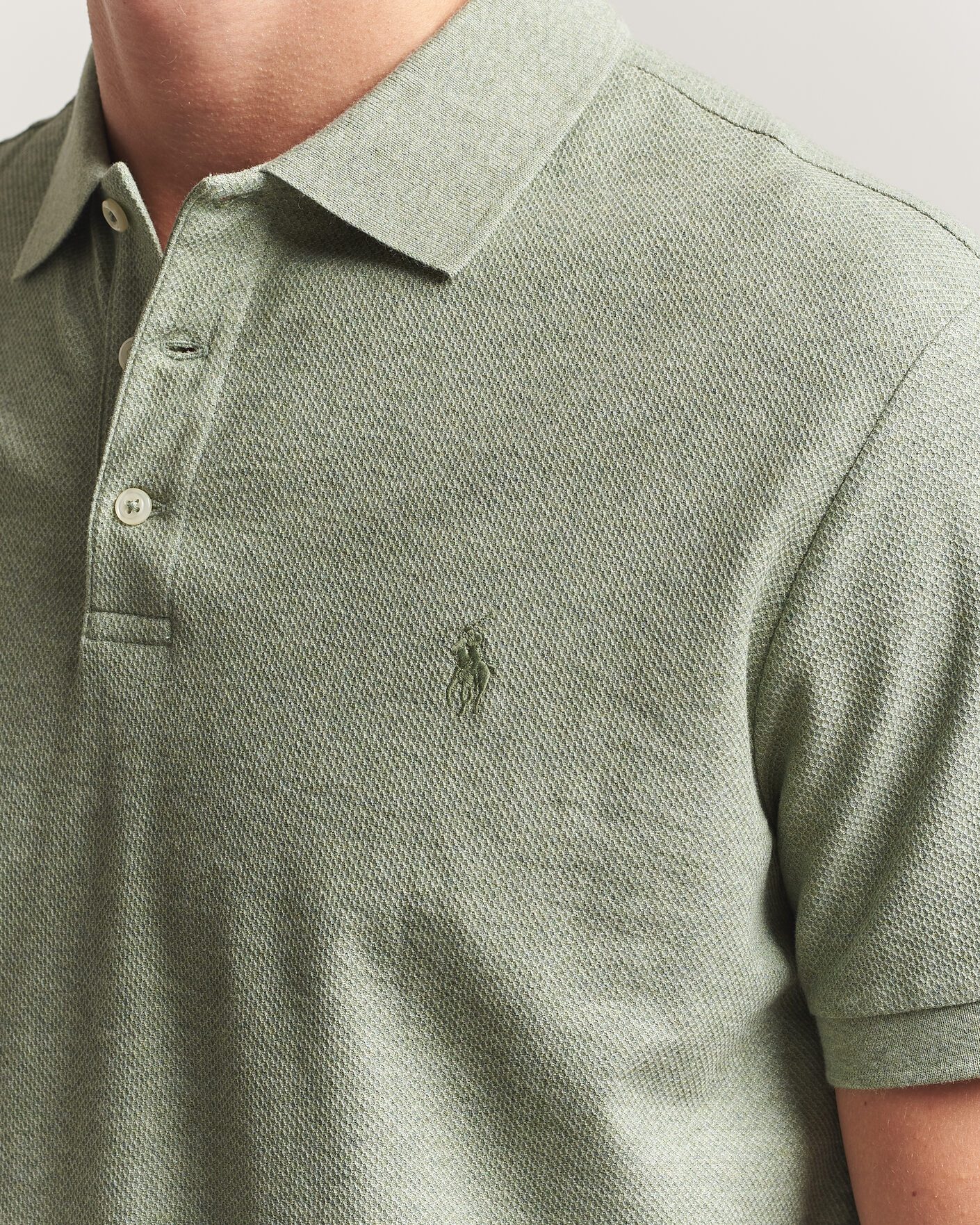 Herr | Pikéer | Polo Ralph Lauren | Honeycomb Texture Polo Greenery Heather