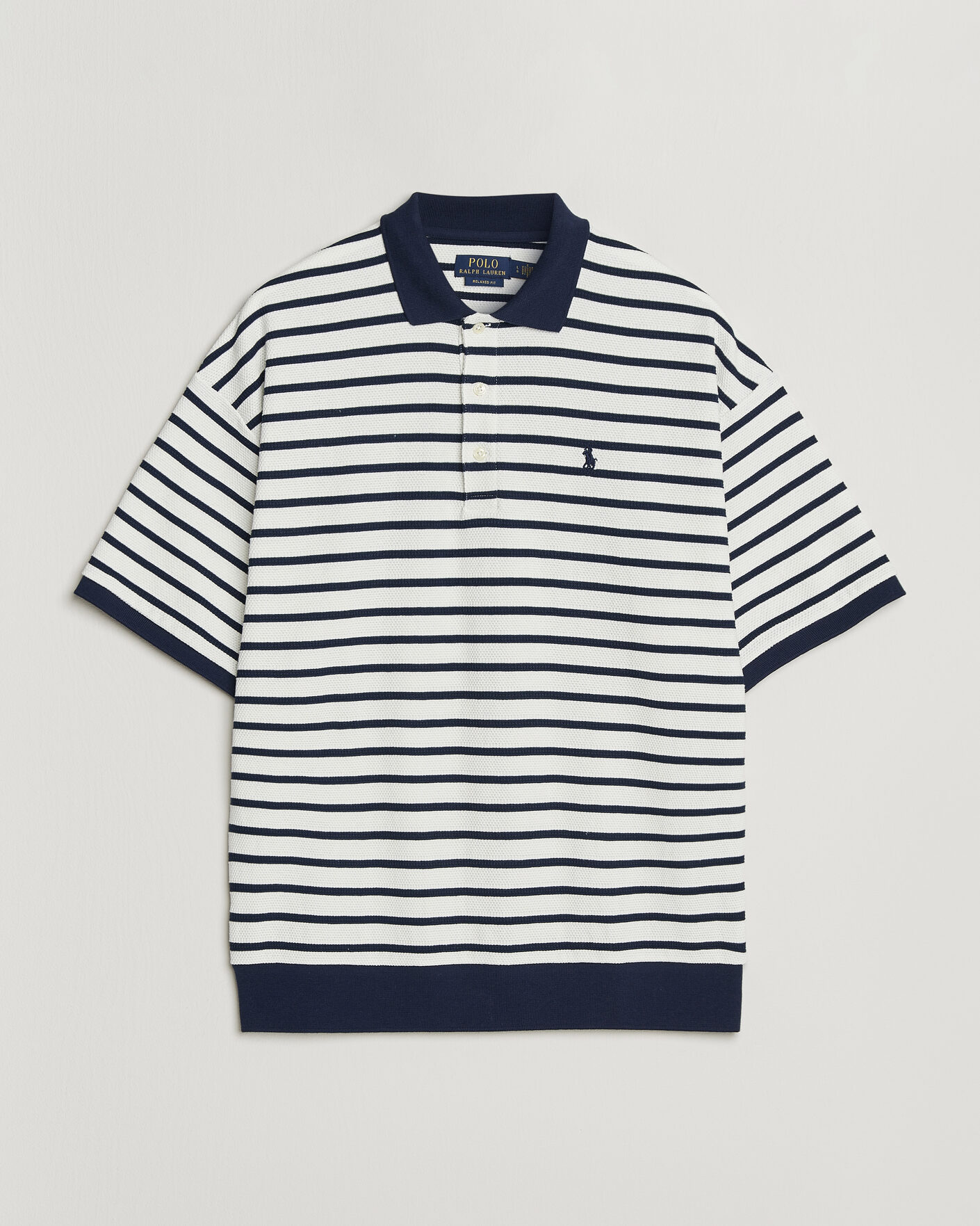 Herr | Pikéer | Polo Ralph Lauren | Jacquard Interlock Striped Polo Nevis/Newport Navy