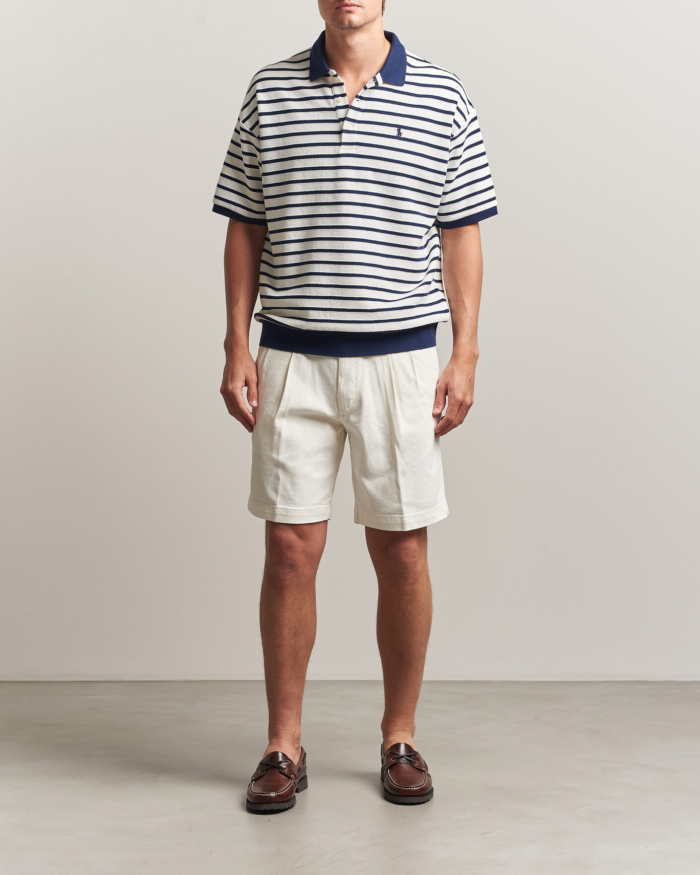 Herr | Pikéer | Polo Ralph Lauren | Jacquard Interlock Striped Polo Nevis/Newport Navy
