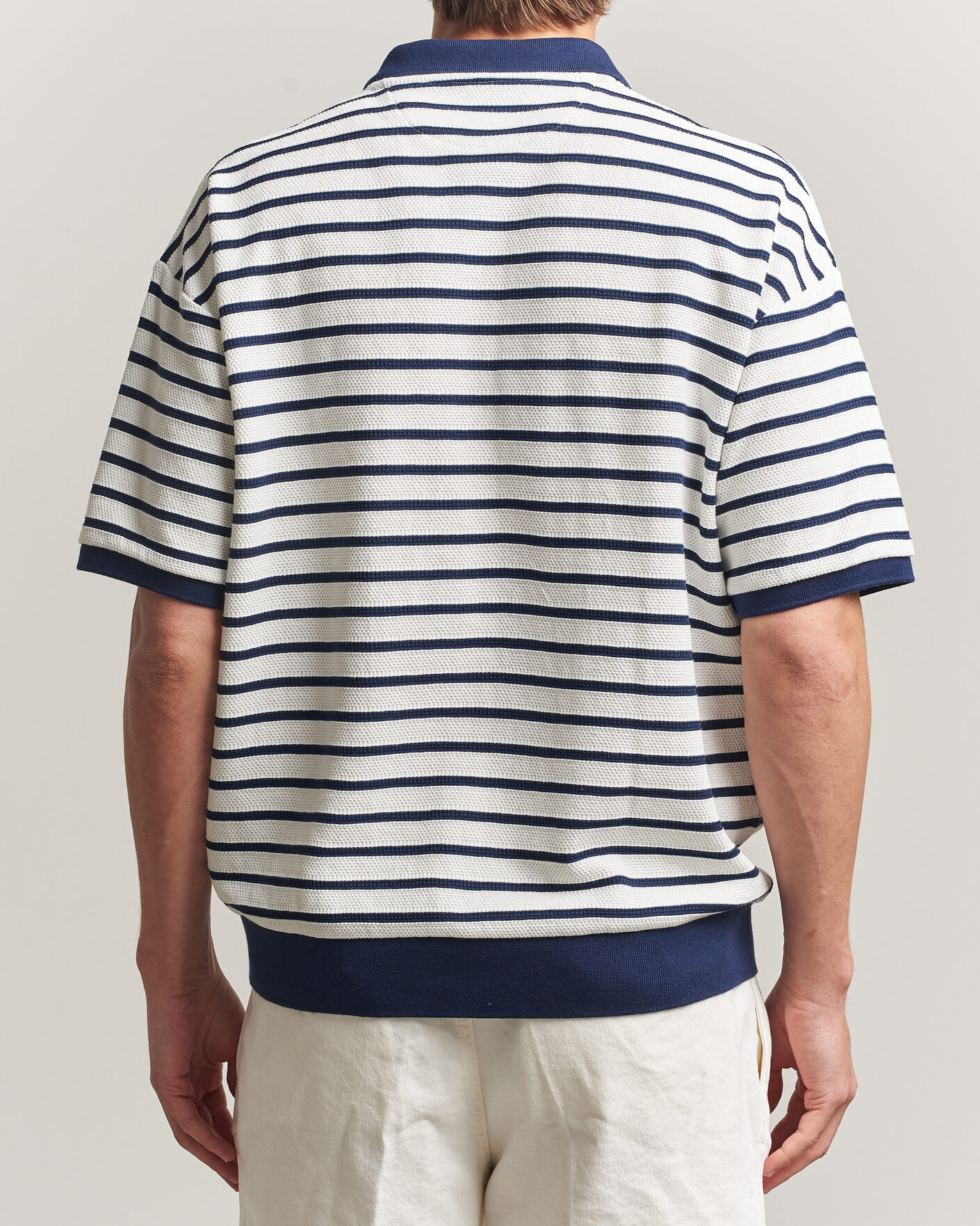 Herr | Pikéer | Polo Ralph Lauren | Jacquard Interlock Striped Polo Nevis/Newport Navy