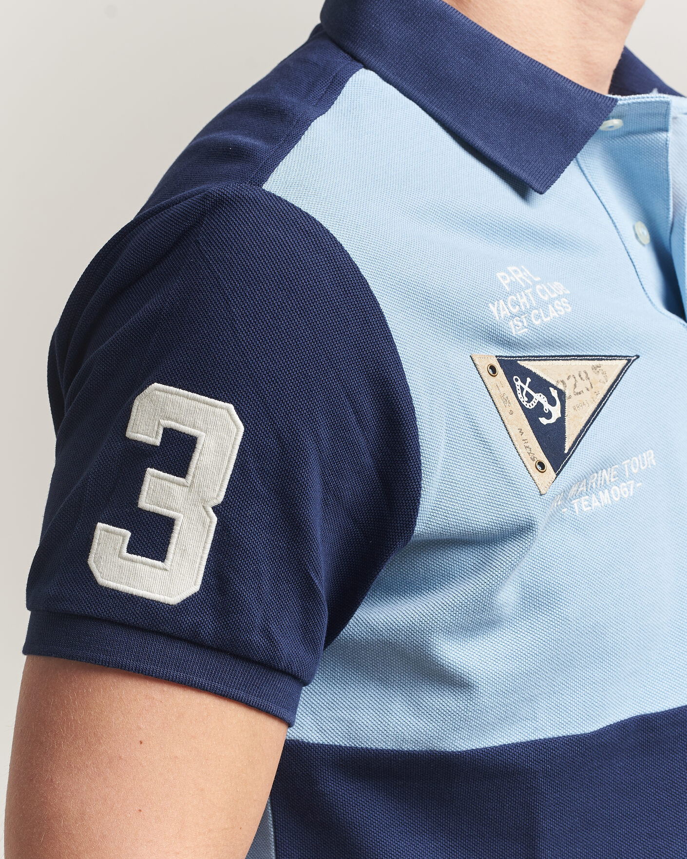 Herr | Pikéer | Polo Ralph Lauren | Custom Slim Rugby Block Polo NPT Navy/Powder Blue