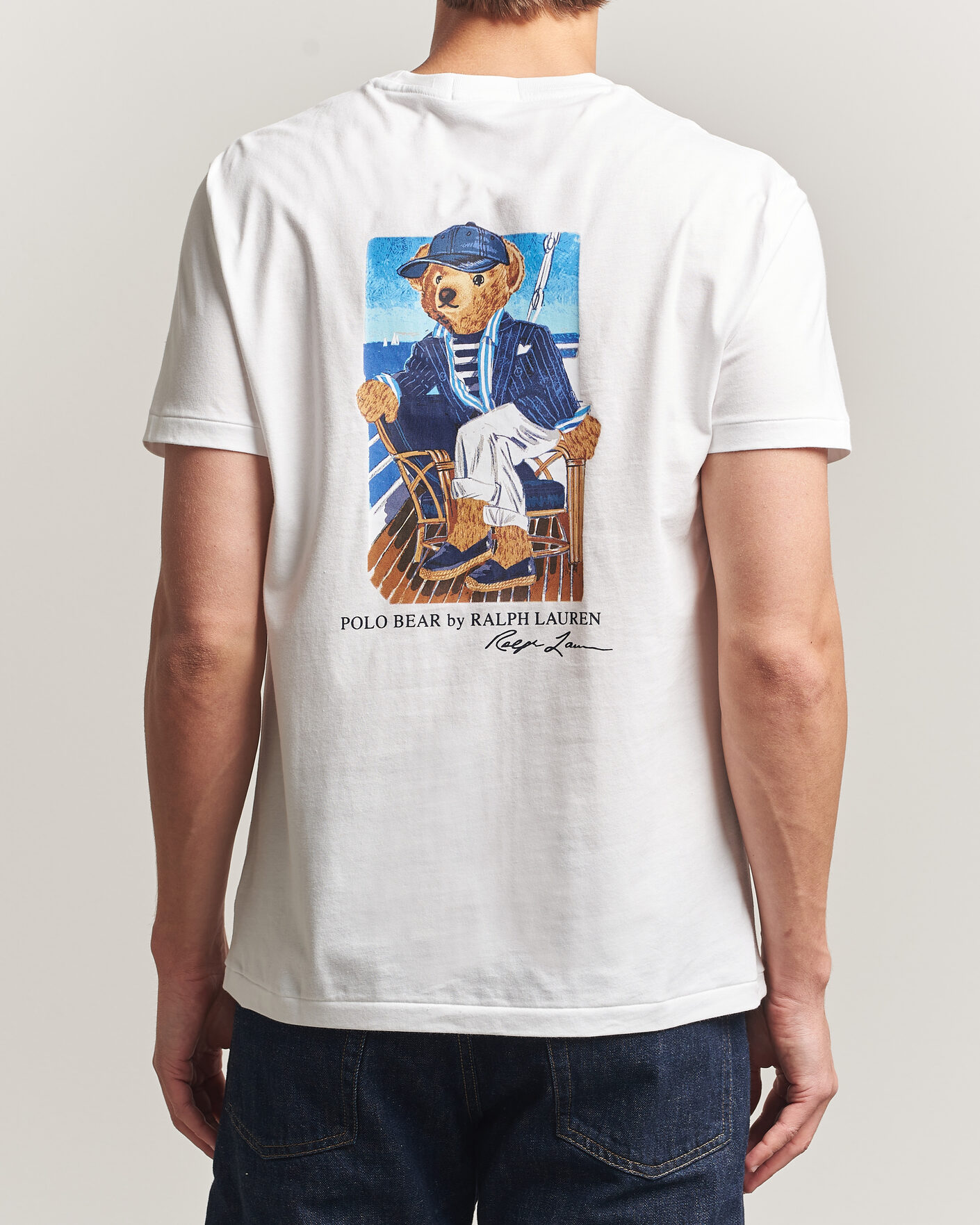 Herr | T-Shirts | Polo Ralph Lauren | Backprint Pocket Tee Newport Bear/White
