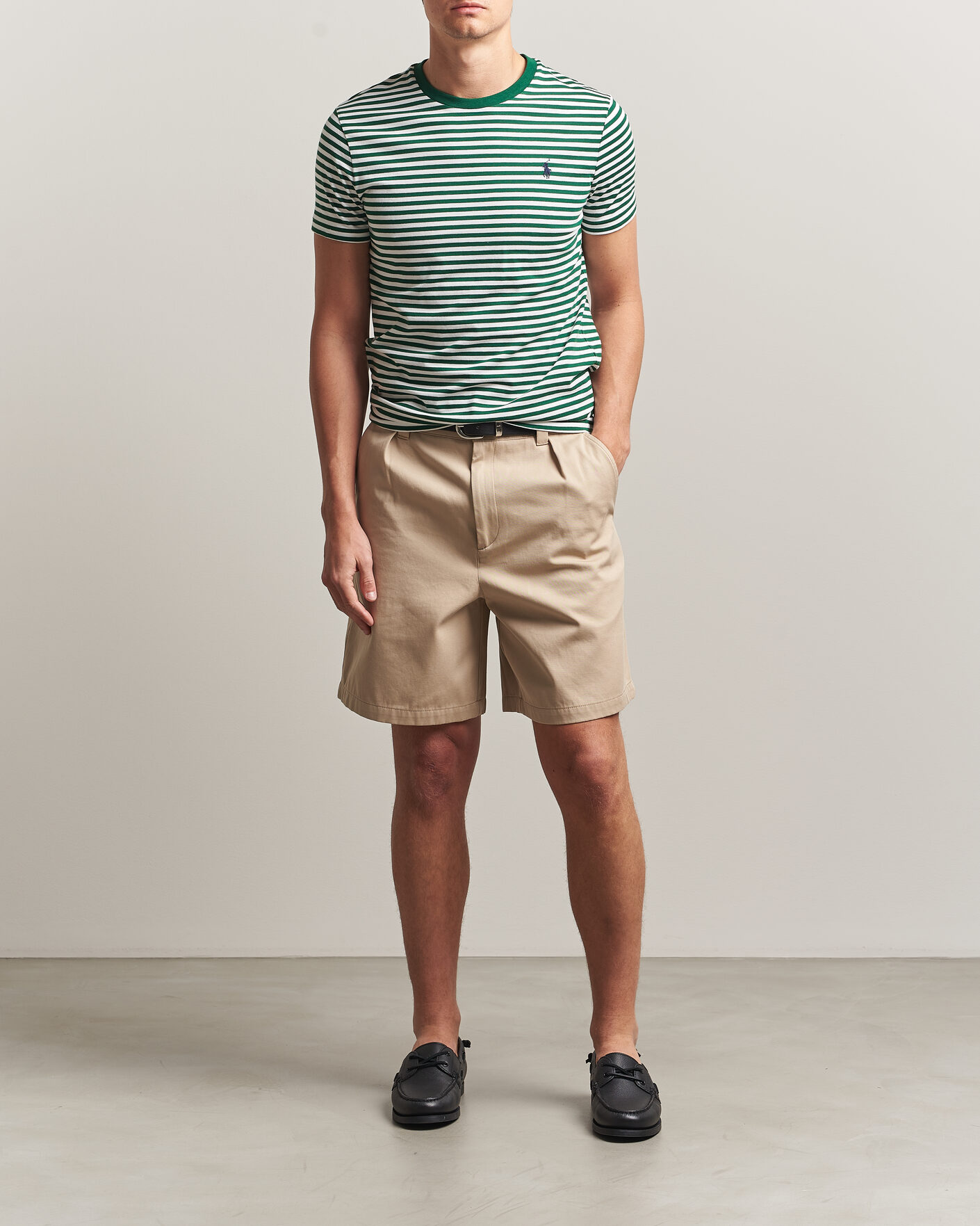 Herr | T-Shirts | Polo Ralph Lauren | Crew Neck Striped T-shirt New Forest/White