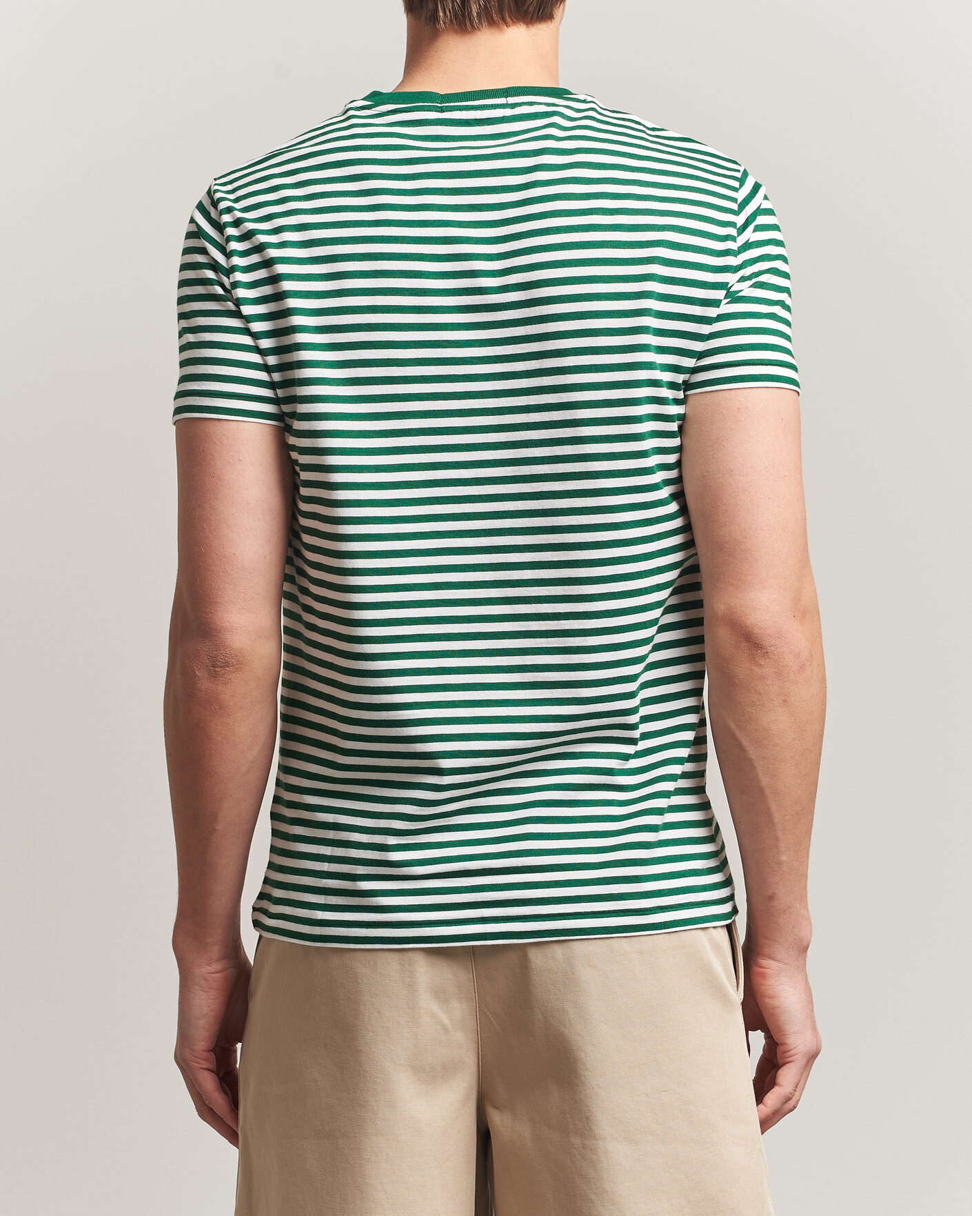 Herr | T-Shirts | Polo Ralph Lauren | Crew Neck Striped T-shirt New Forest/White