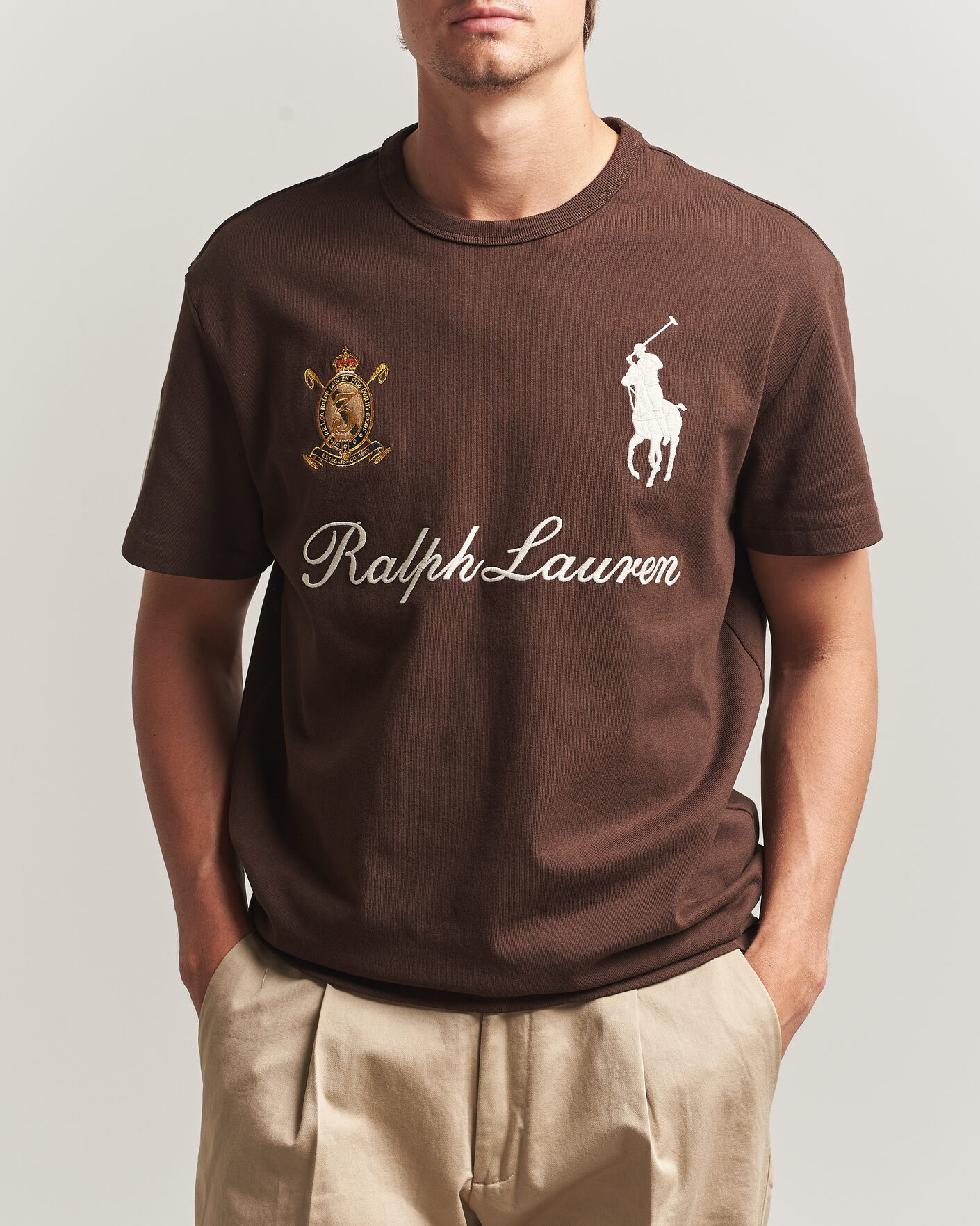 Herr | T-Shirts | Polo Ralph Lauren | Classic Fit Team T-shirt Nutmeg Brown