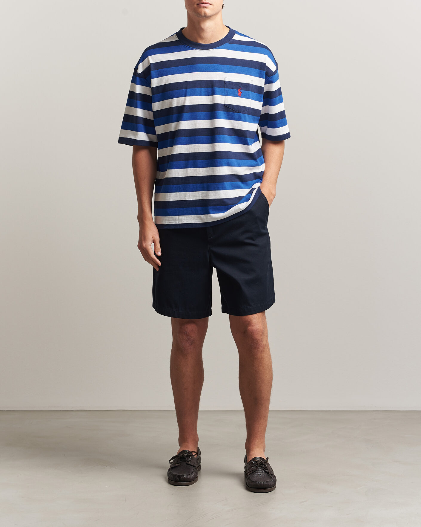 Herr | T-Shirts | Polo Ralph Lauren | Striped Pocket Tee Newport Navy Multi
