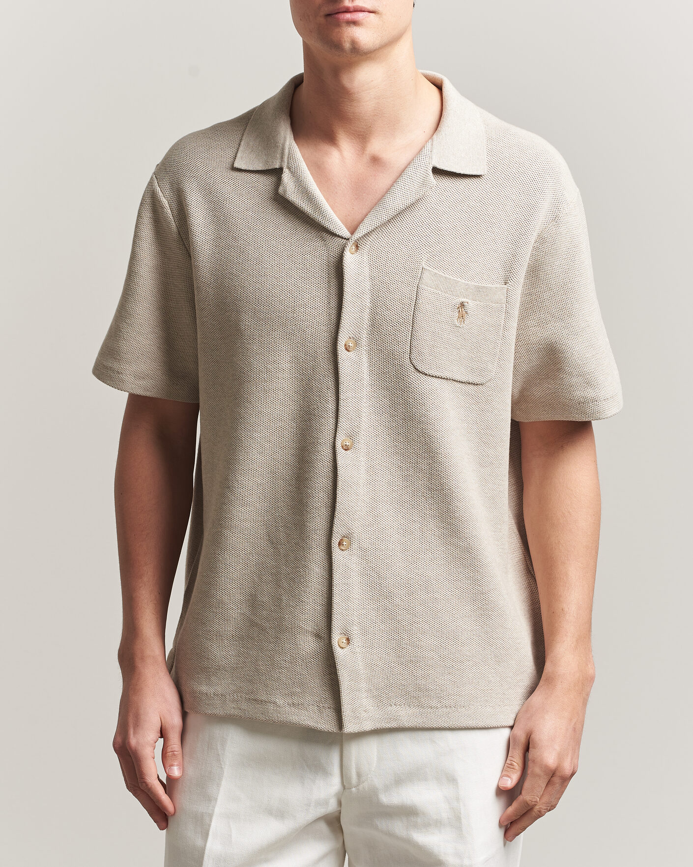 Herr | Skjortor | Polo Ralph Lauren | Textured Camp Collar Cardigan Light Walnut Brown