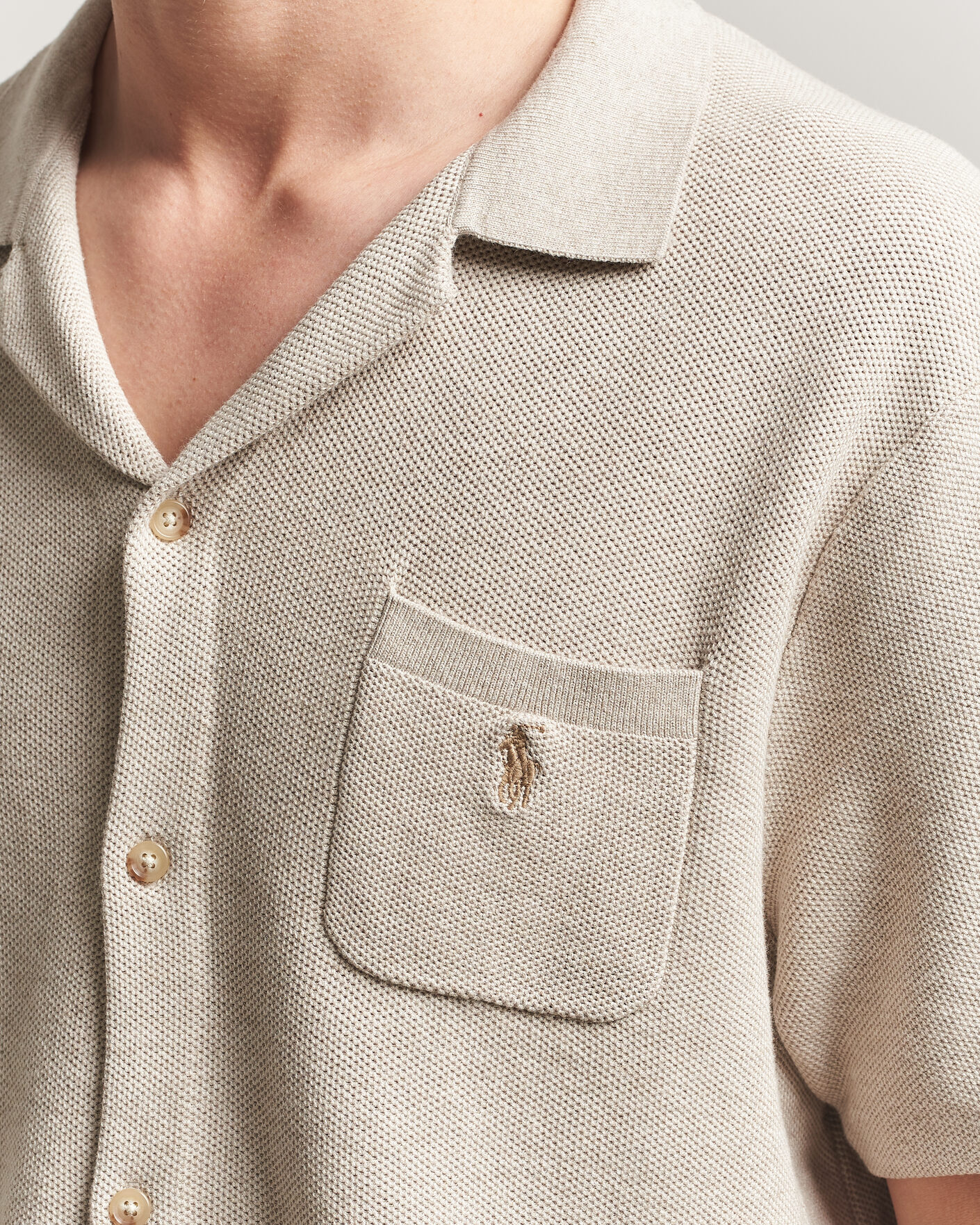 Herr | Skjortor | Polo Ralph Lauren | Textured Camp Collar Cardigan Light Walnut Brown