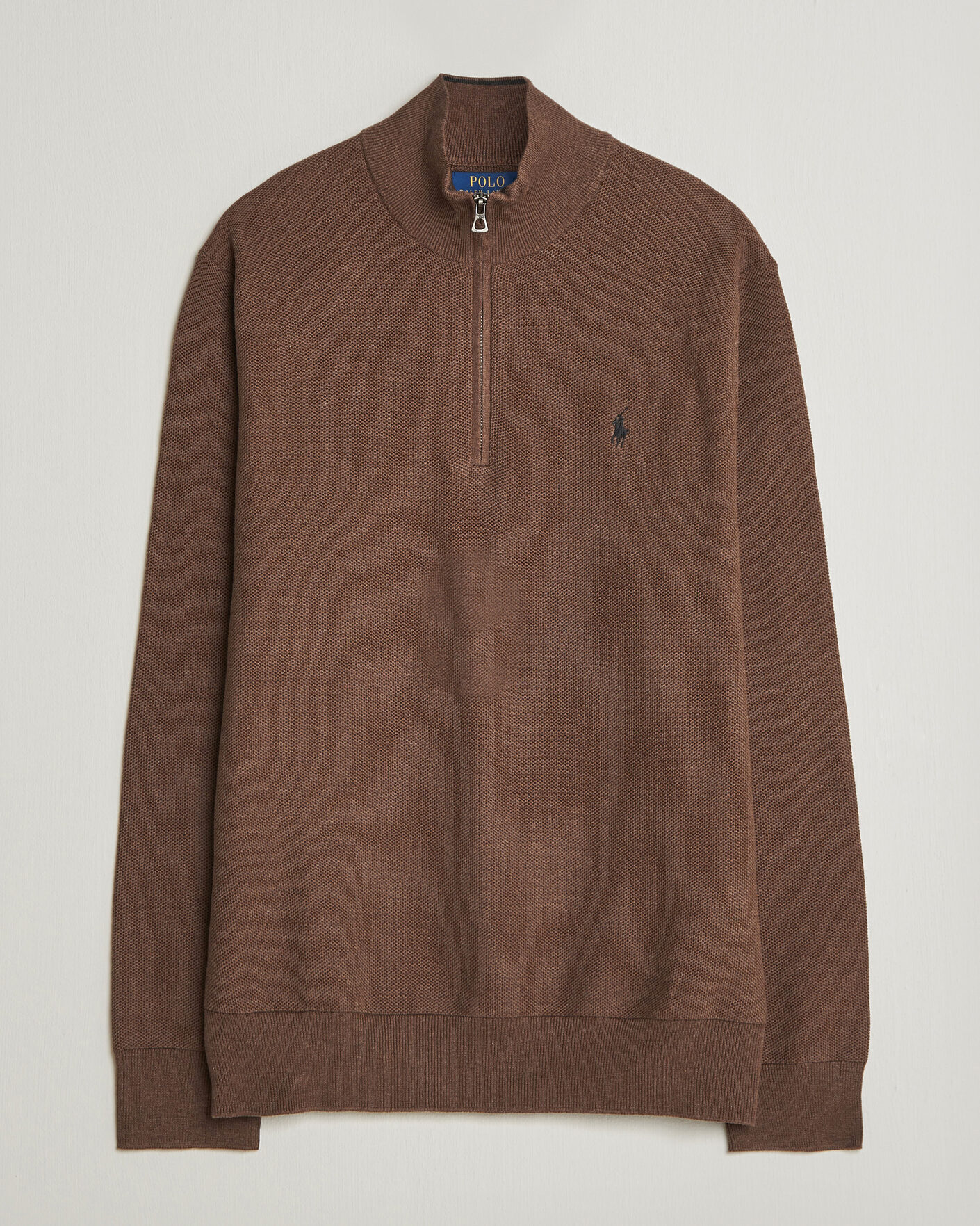 Herr | Tröjor | Polo Ralph Lauren | Textued Half-Zip Nutmeg Brown Heather