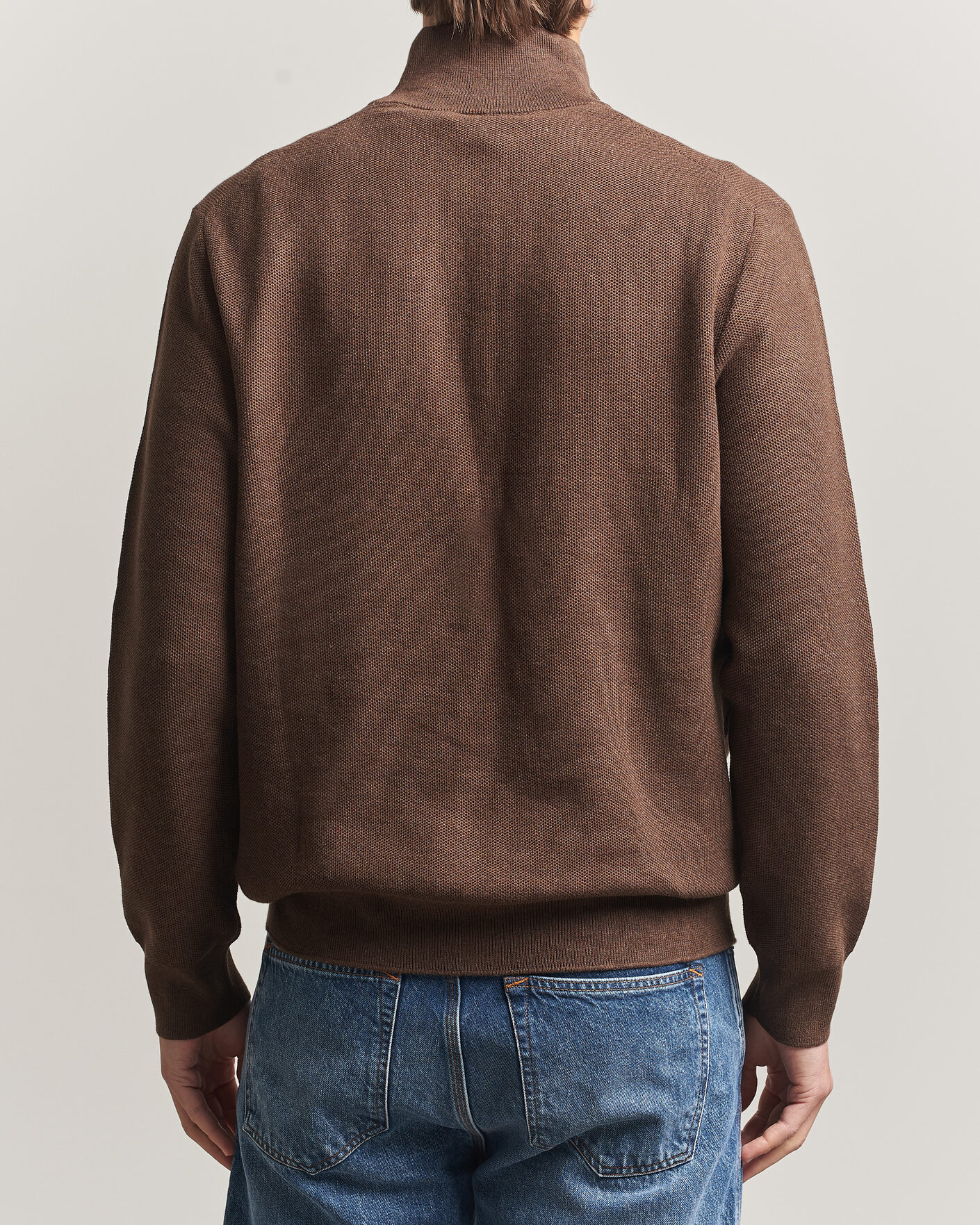 Herr | Tröjor | Polo Ralph Lauren | Textued Half-Zip Nutmeg Brown Heather