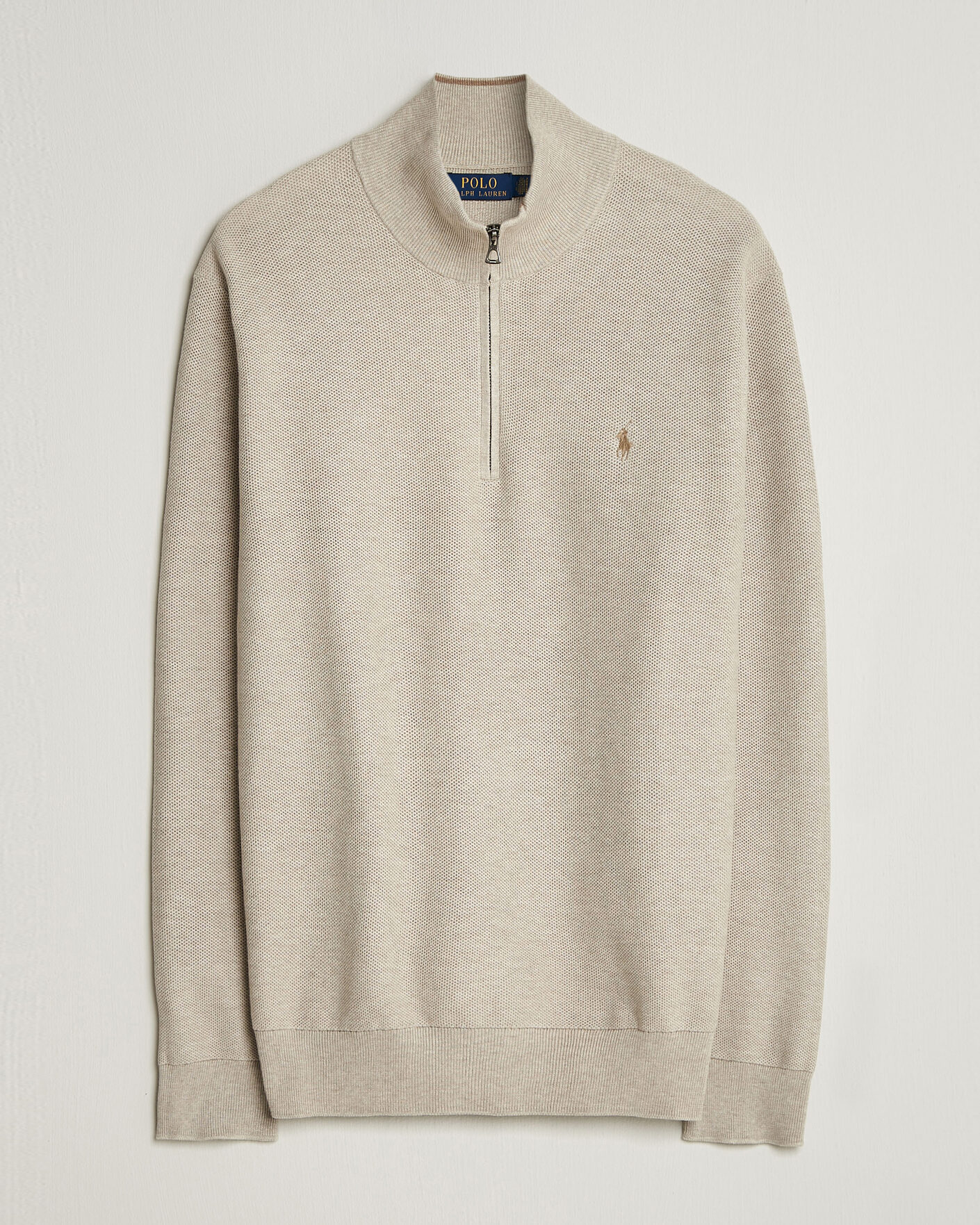 Herr | Tröjor | Polo Ralph Lauren | Textued Half-Zip Light Walnut Brown Heather