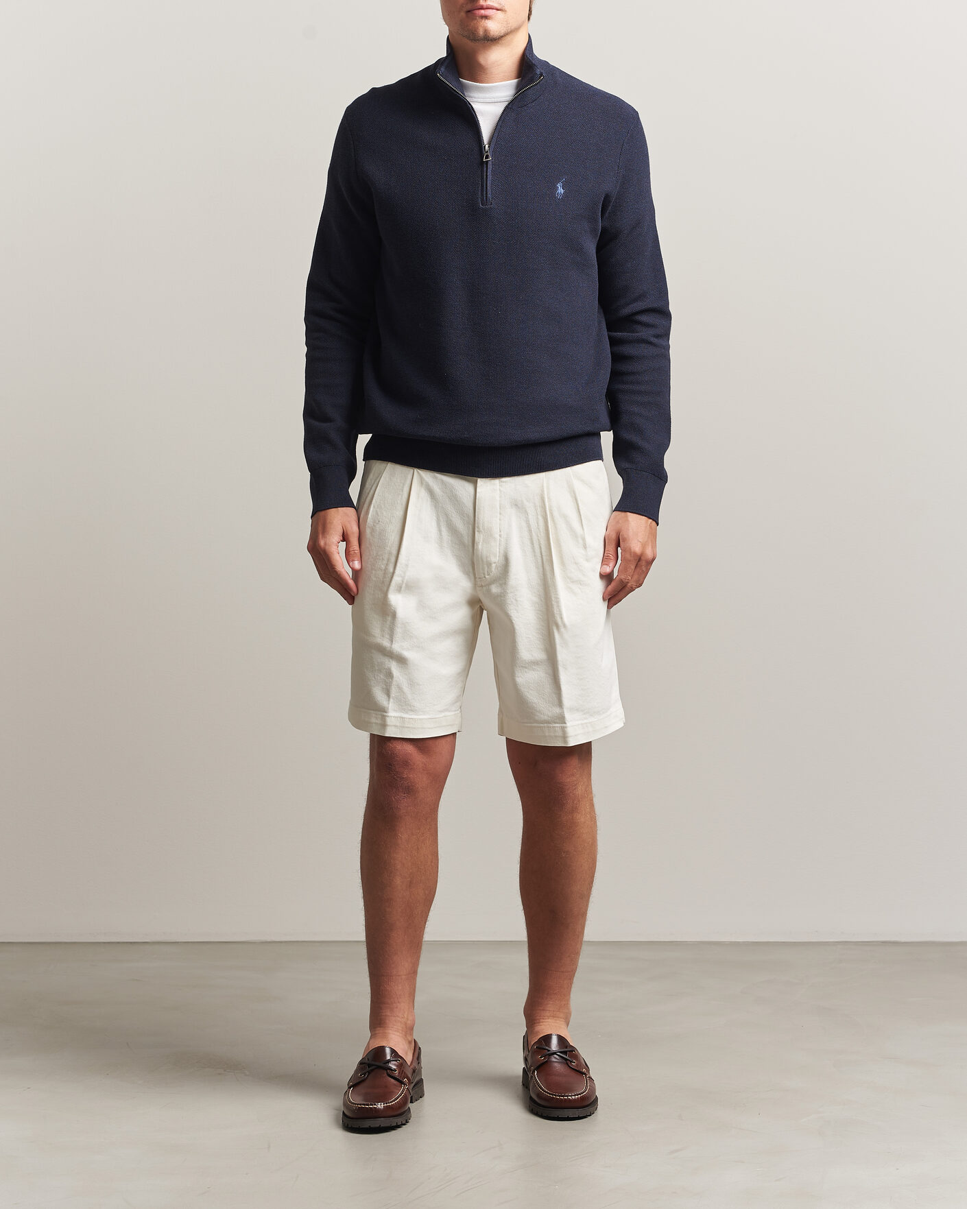 Herr | Tröjor | Polo Ralph Lauren | Textued Half-Zip Navy Heather