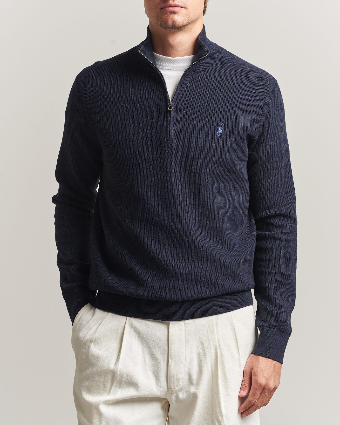 Herr | Tröjor | Polo Ralph Lauren | Textued Half-Zip Navy Heather