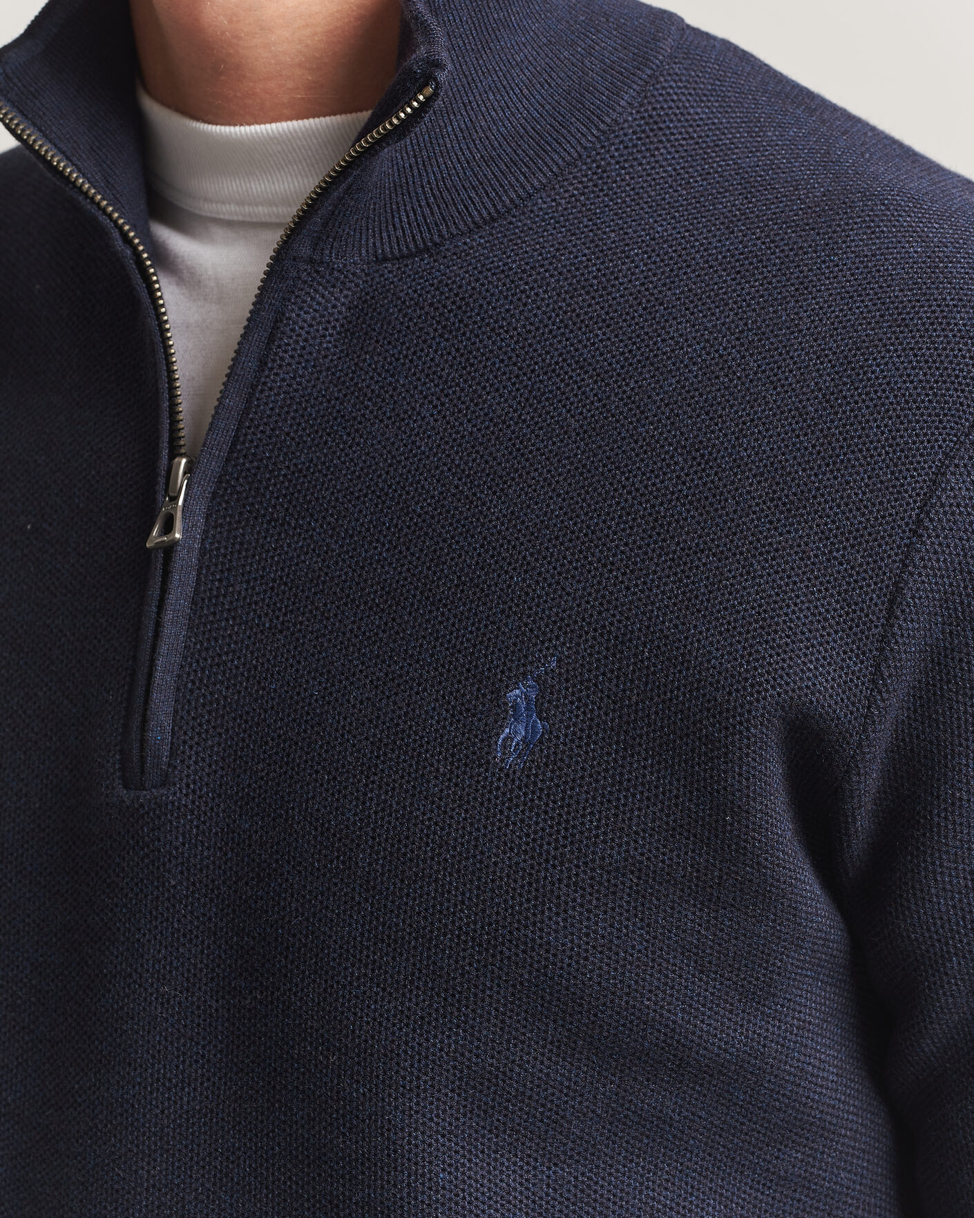 Herr | Tröjor | Polo Ralph Lauren | Textued Half-Zip Navy Heather
