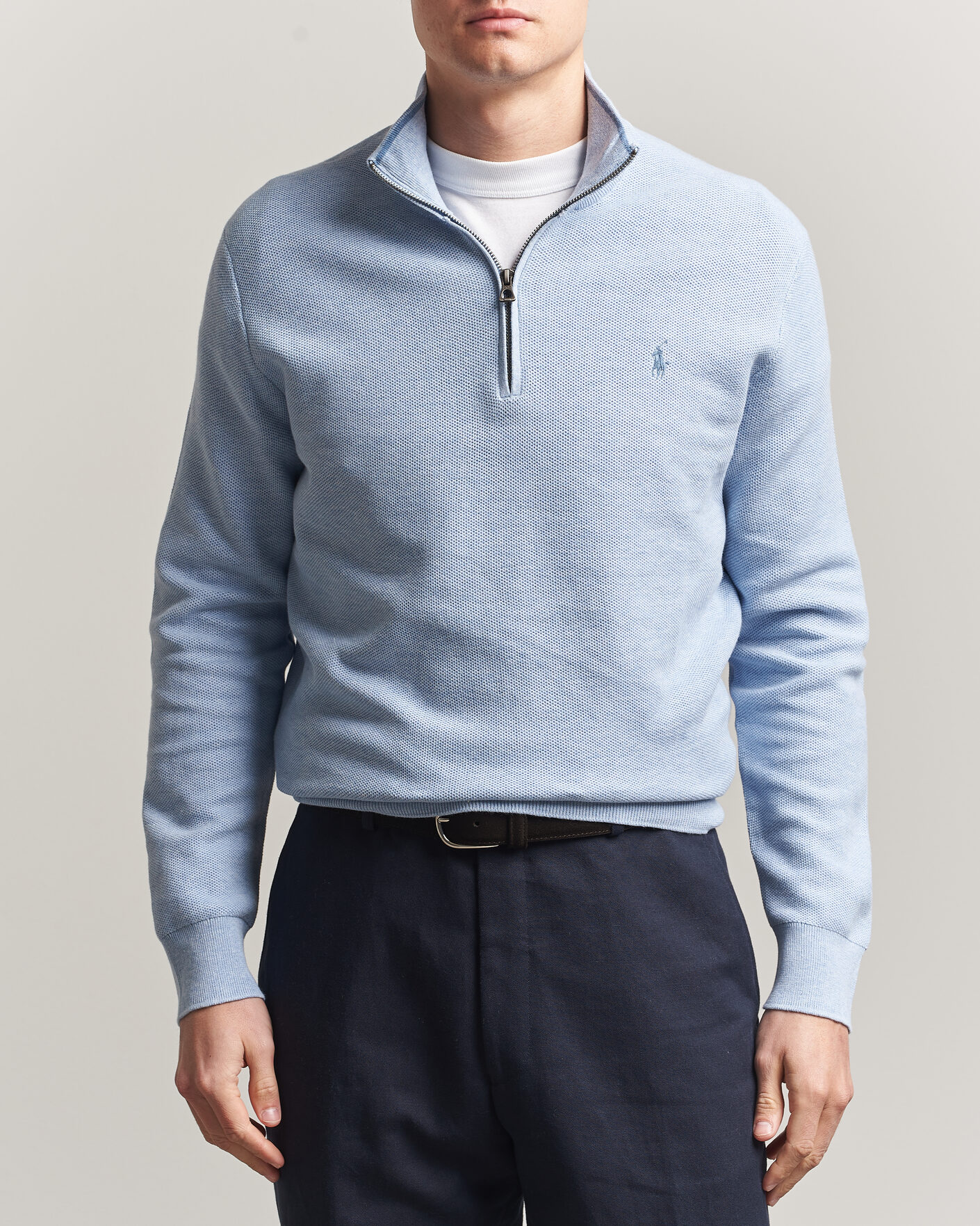 Herr | Tröjor | Polo Ralph Lauren | Textued Half-Zip Blue Hyacinth Heather