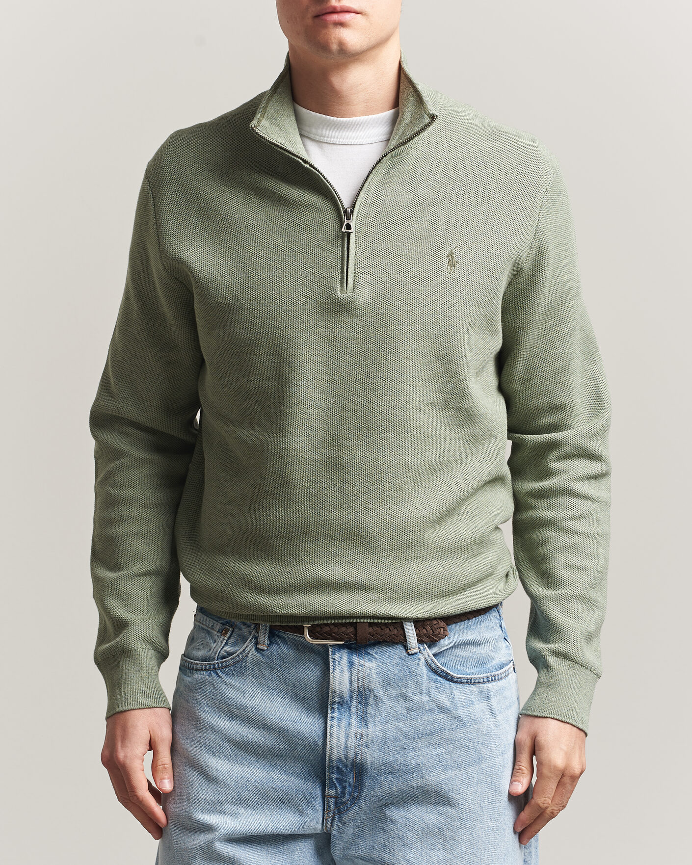 Herr | Tröjor | Polo Ralph Lauren | Textued Half-Zip Fern Green Heather