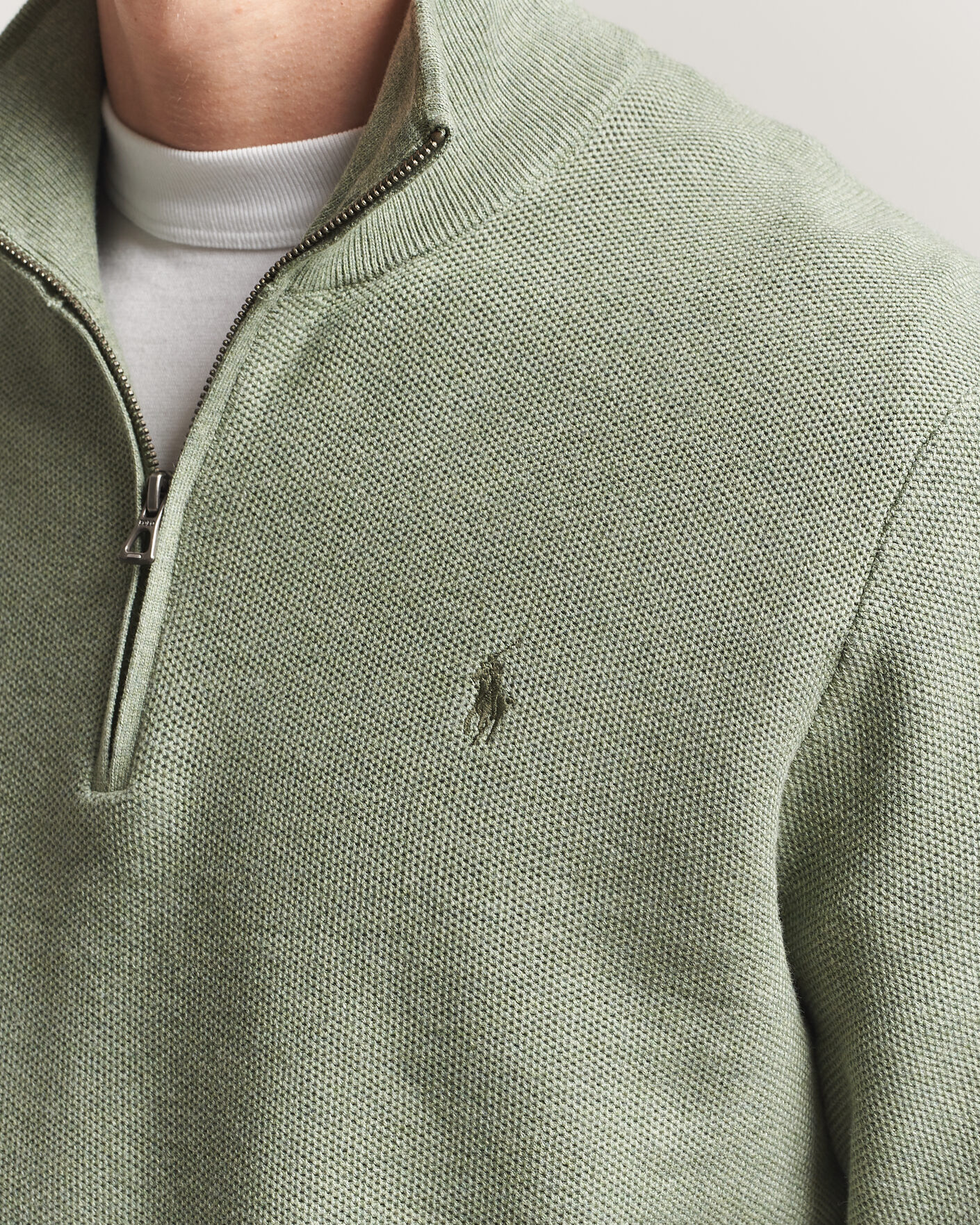 Herr | Tröjor | Polo Ralph Lauren | Textured Half-Zip Fern Green Heather