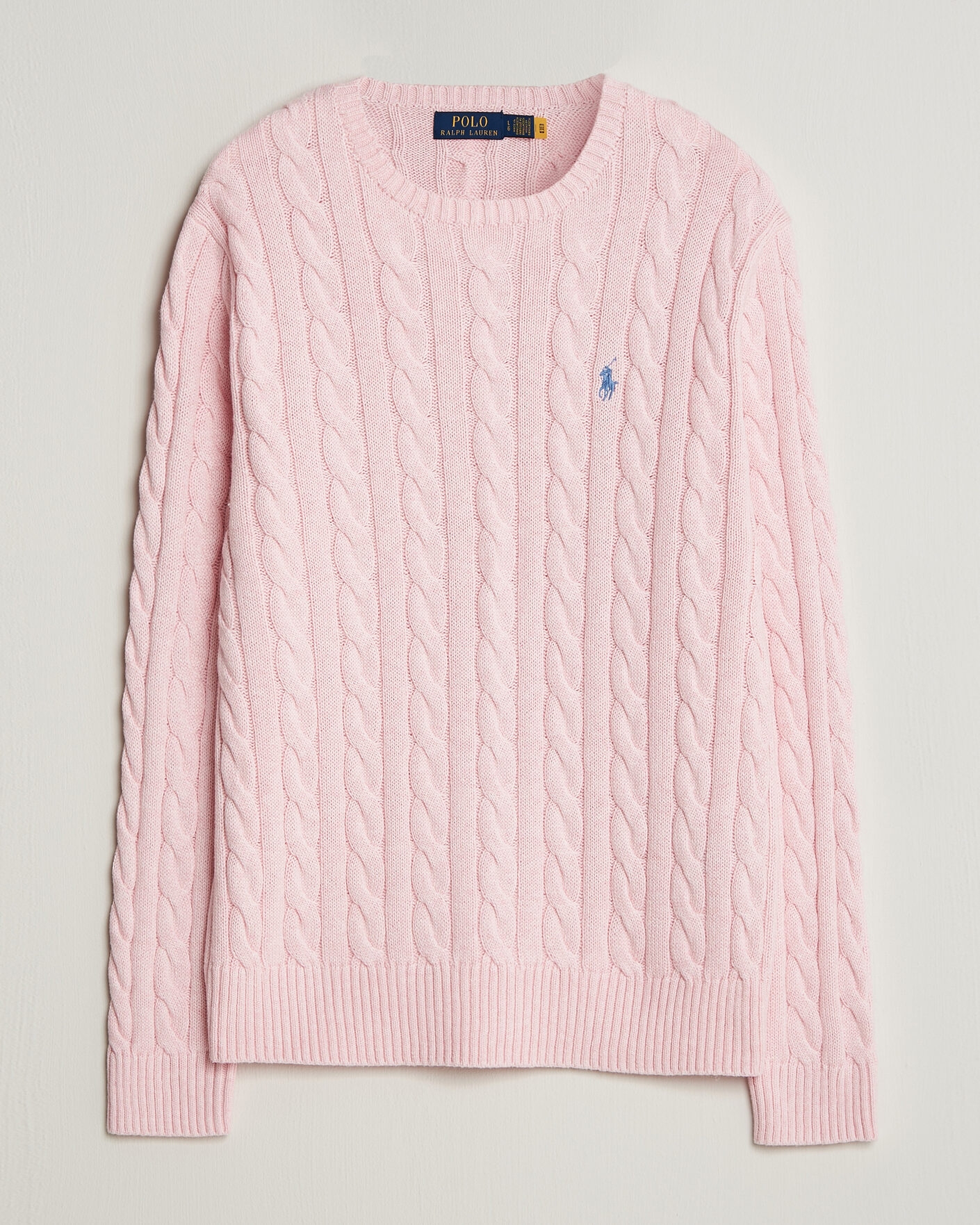 Herr | Tröjor | Polo Ralph Lauren | Cotton Cable Pullover Ballet Pink Heather