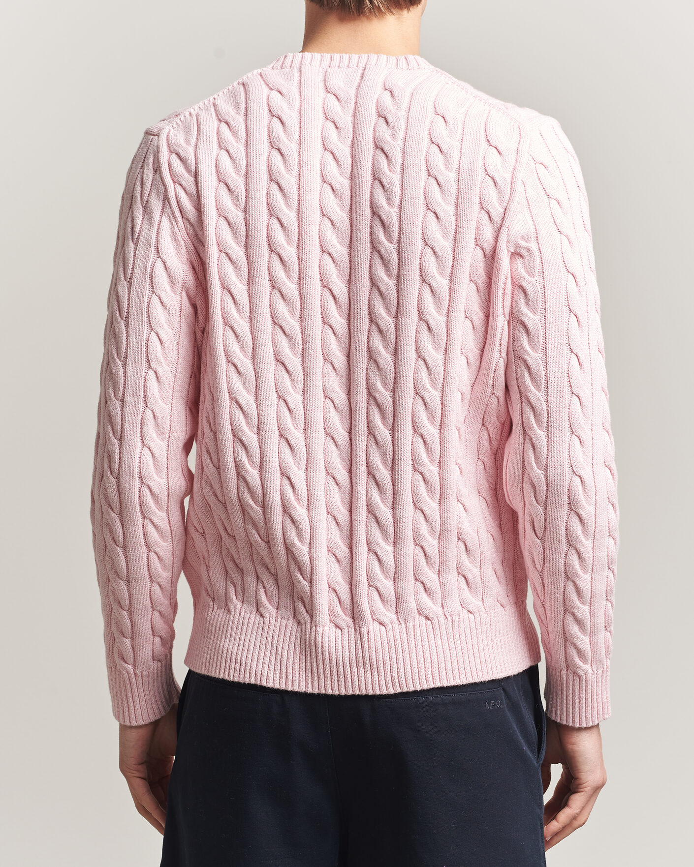 Herr | Tröjor | Polo Ralph Lauren | Cotton Cable Pullover Ballet Pink Heather
