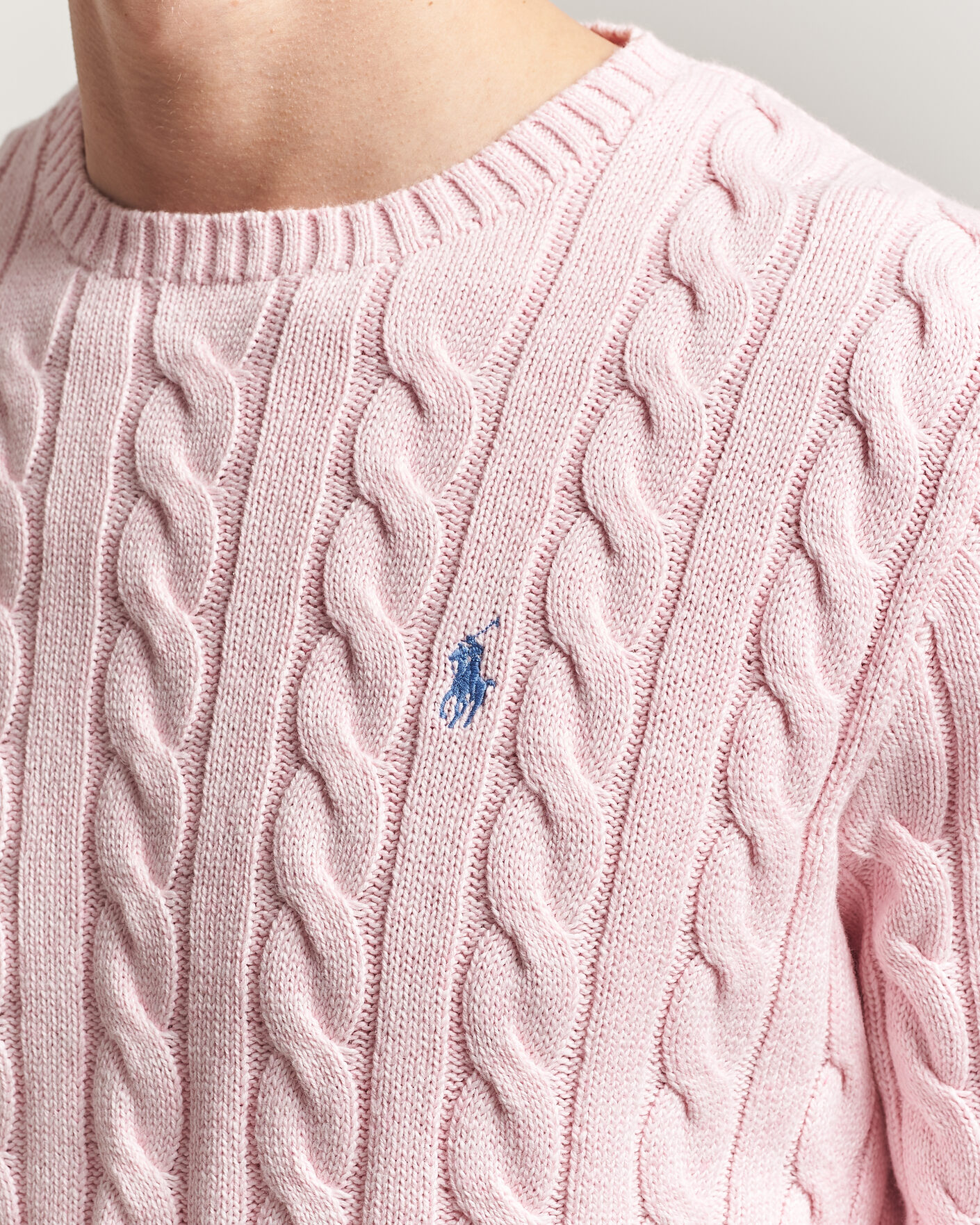 Herr | Tröjor | Polo Ralph Lauren | Cotton Cable Pullover Ballet Pink Heather