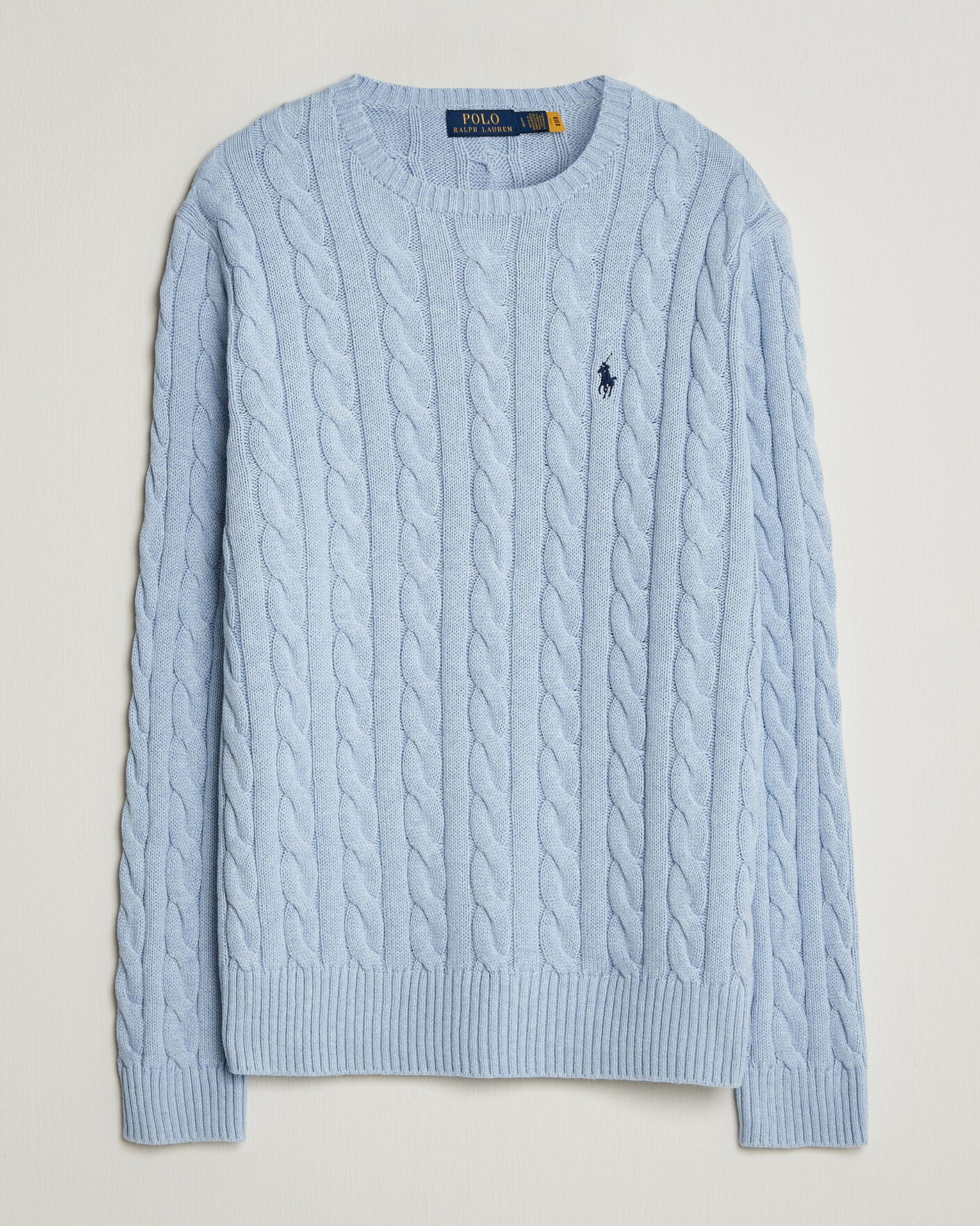 Herr | Tröjor | Polo Ralph Lauren | Cotton Cable Pullover Blue Hyacinth Heather