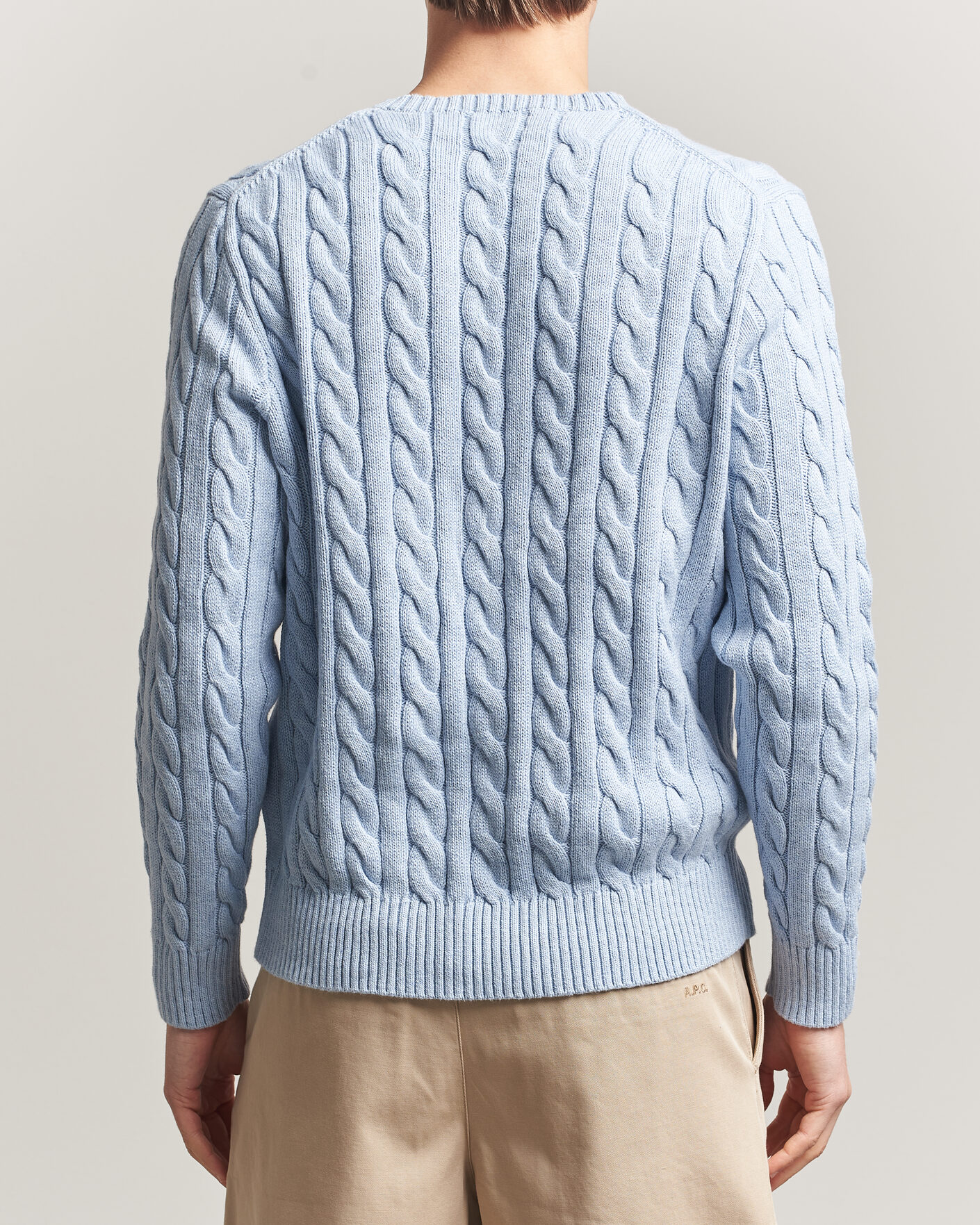 Herr | Tröjor | Polo Ralph Lauren | Cotton Cable Pullover Blue Hyacinth Heather