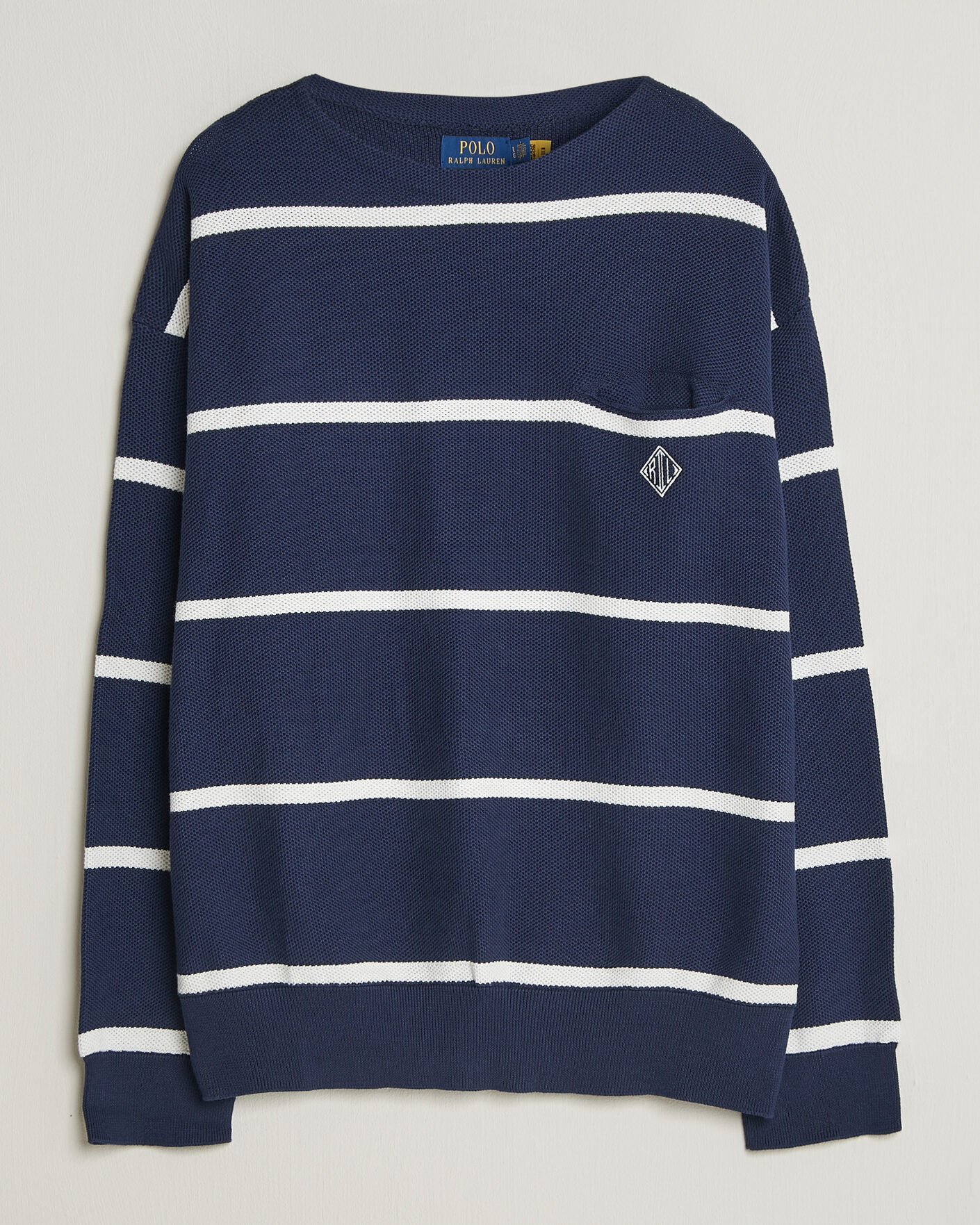 Herr | Tröjor | Polo Ralph Lauren | Striped Boat Neck Sweater Navy Combo