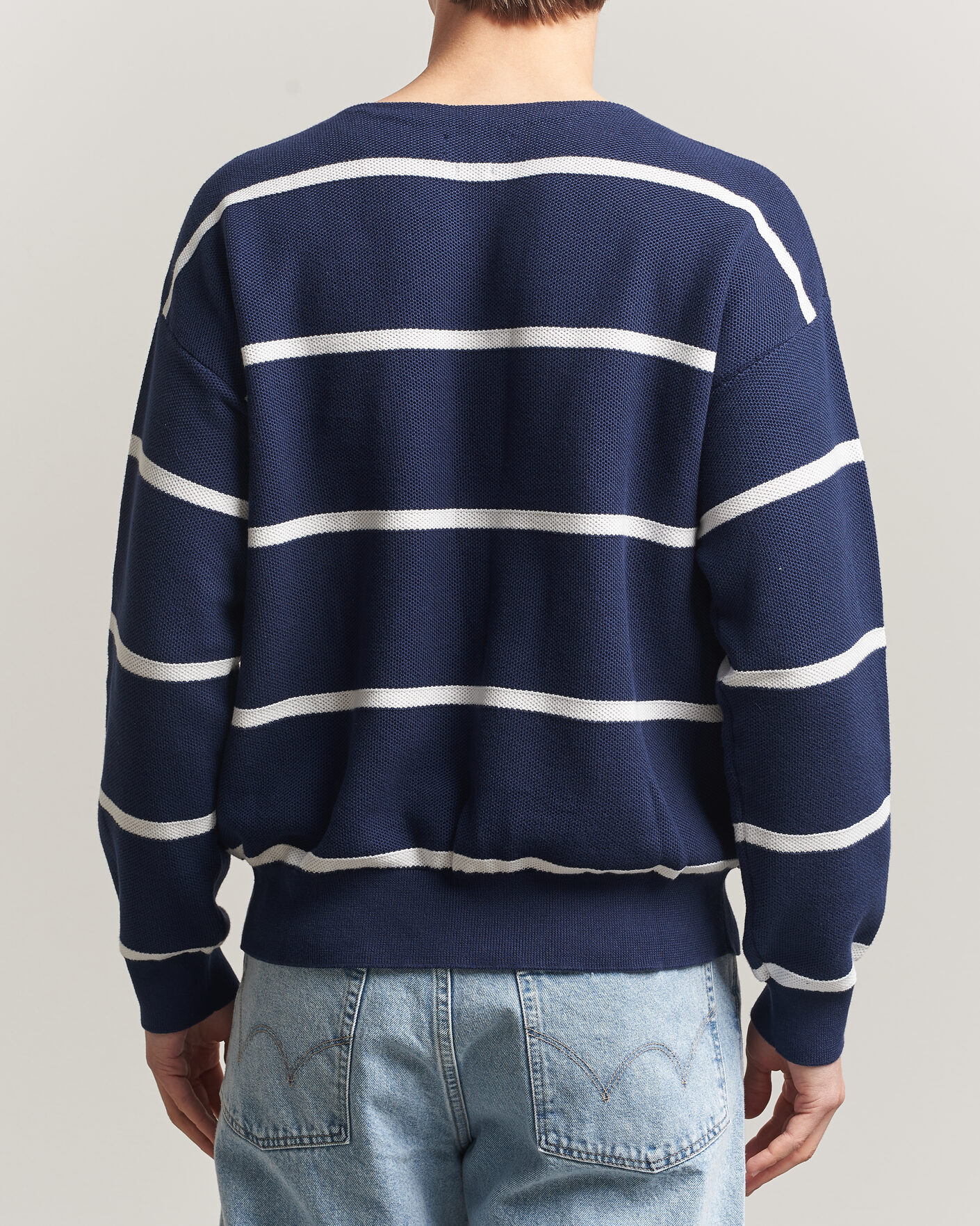 Herr | Tröjor | Polo Ralph Lauren | Striped Boat Neck Sweater Navy Combo