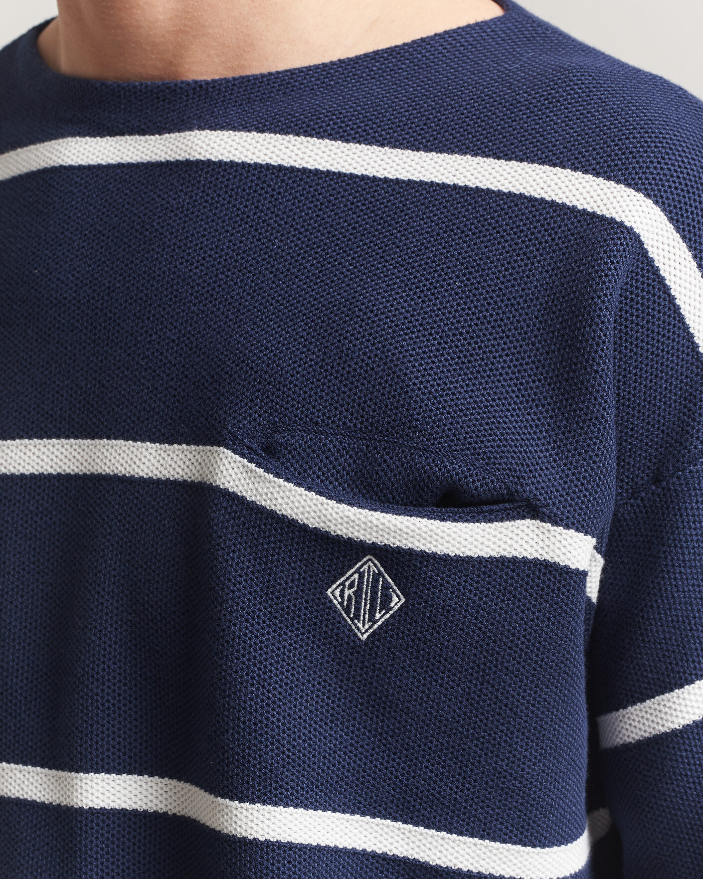 Herr | Tröjor | Polo Ralph Lauren | Striped Boat Neck Sweater Navy Combo