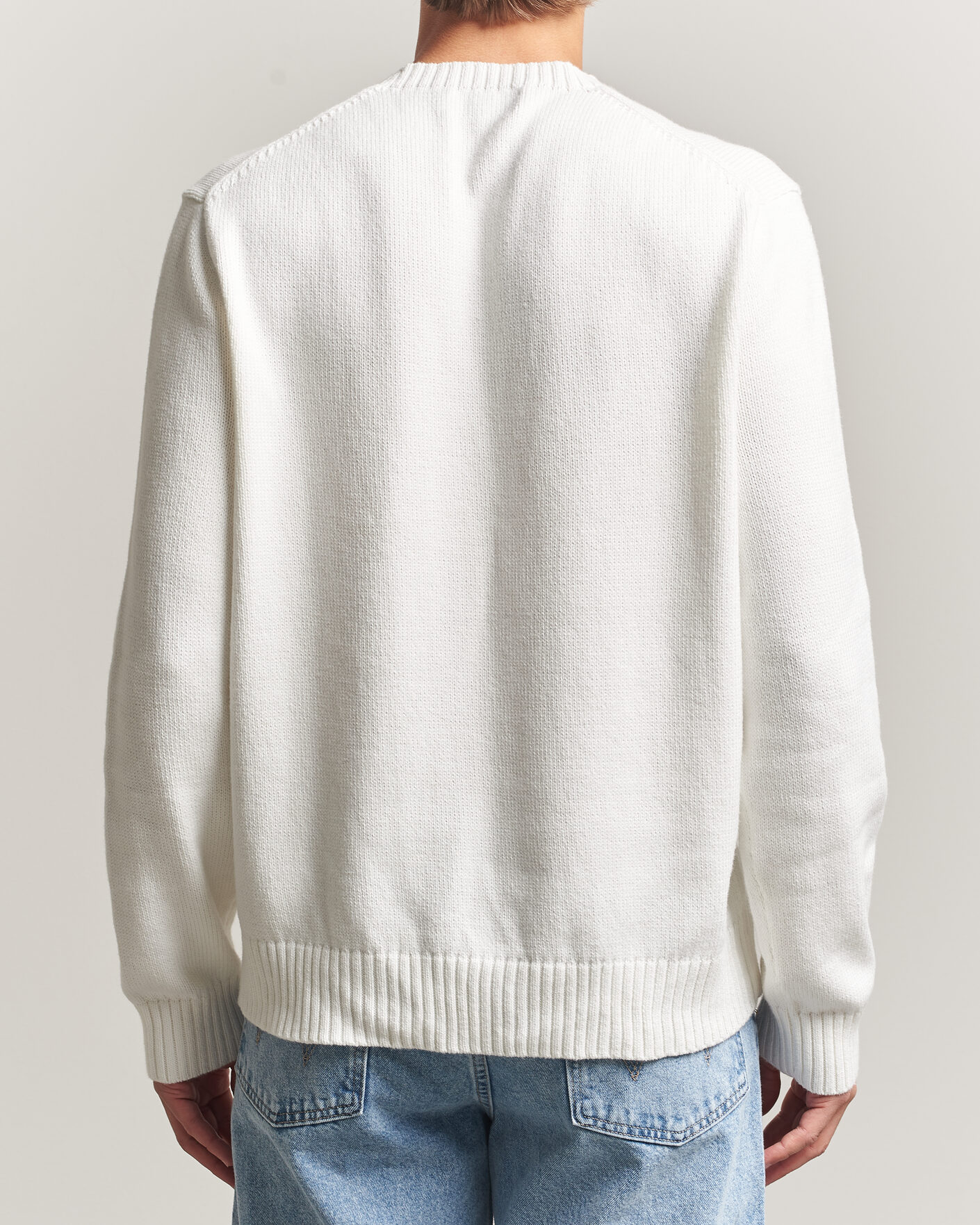 Herr | Tröjor | Polo Ralph Lauren | Newport Bear Cotton/Linen Sweater Deckwash White