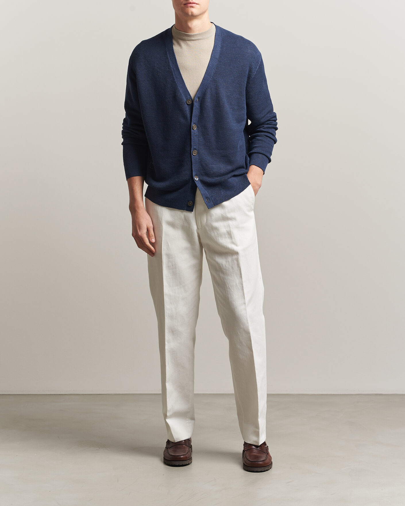 Herr | Tröjor | Polo Ralph Lauren | Linen Cardigan Newport Navy