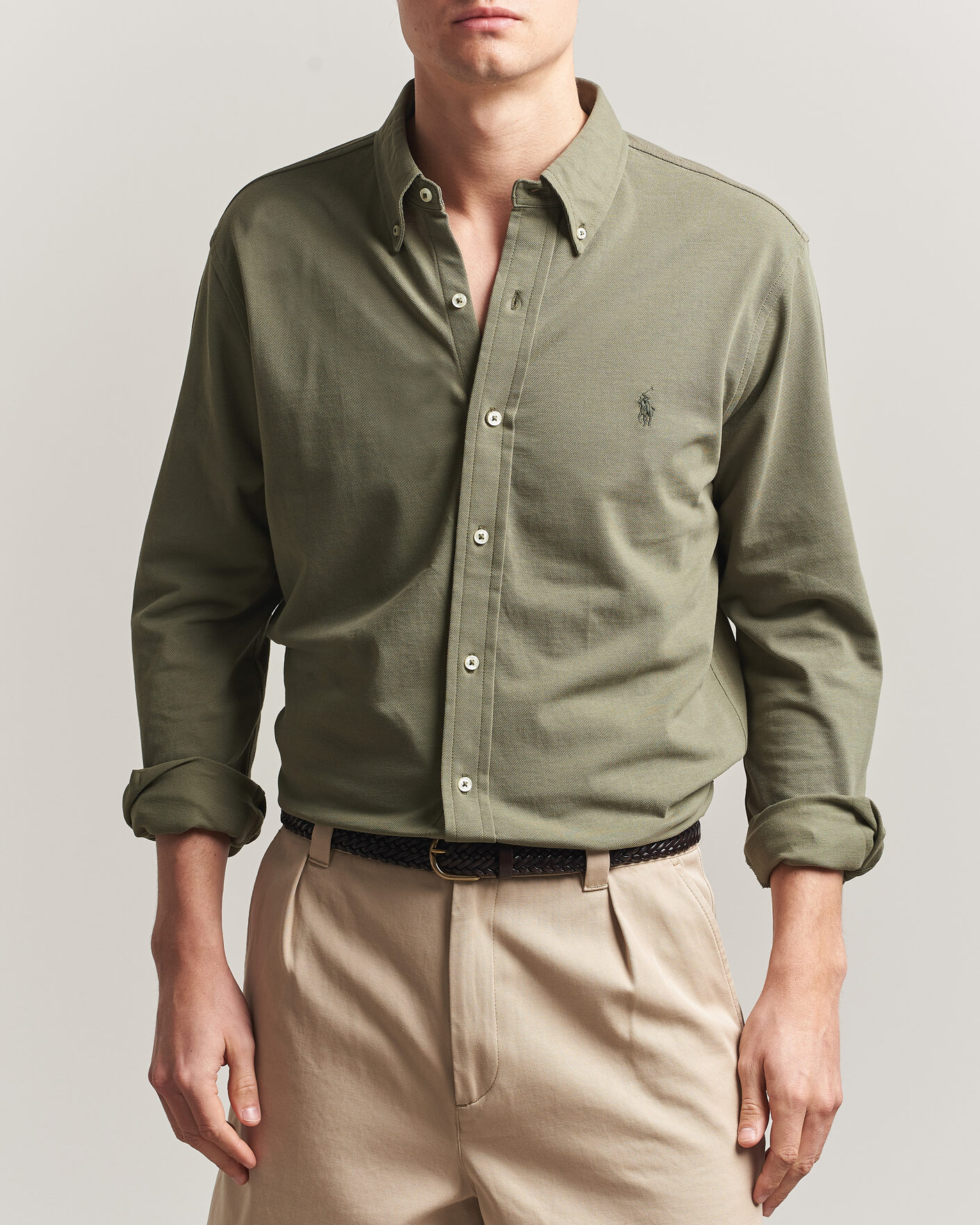 Herr | Skjortor | Polo Ralph Lauren | Featherweight Mesh Shirt Cruise Olive