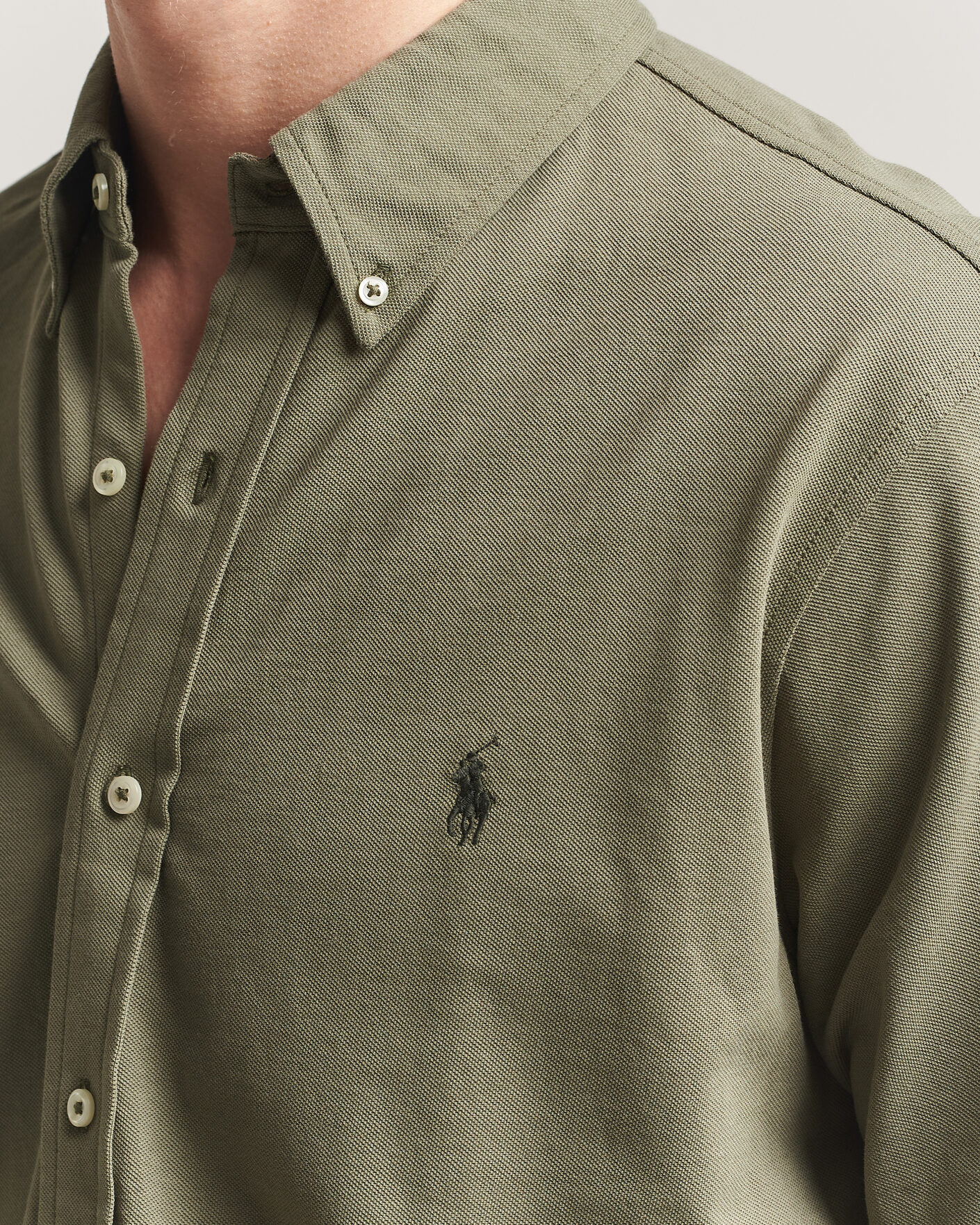 Herr | Skjortor | Polo Ralph Lauren | Featherweight Mesh Shirt Cruise Olive