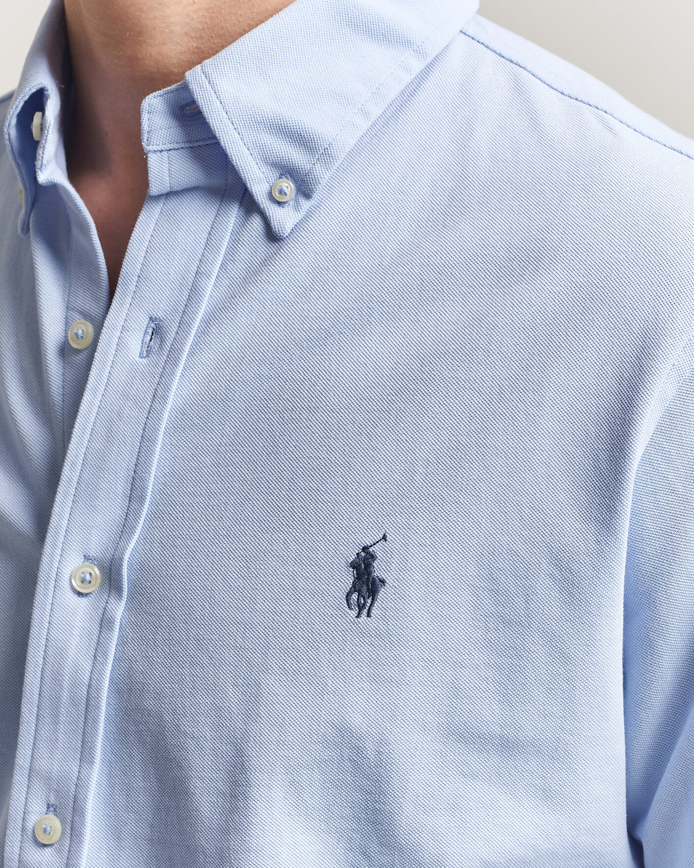 Herr | Skjortor | Polo Ralph Lauren | Featherweight Mesh Shirt Pebble Blue