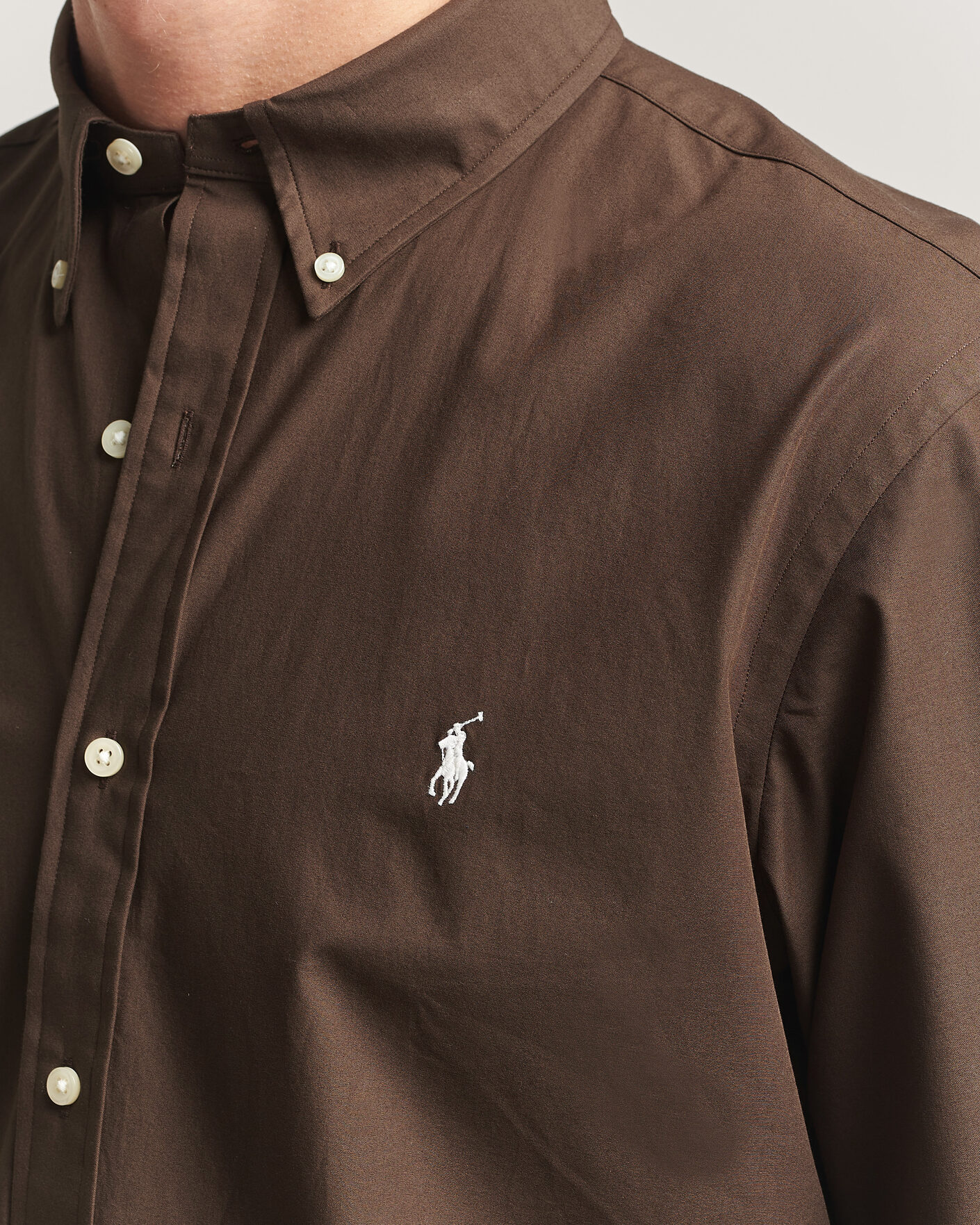 Herr | Skjortor | Polo Ralph Lauren | Custom Fit Poplin Shirt Nutmeg Brown